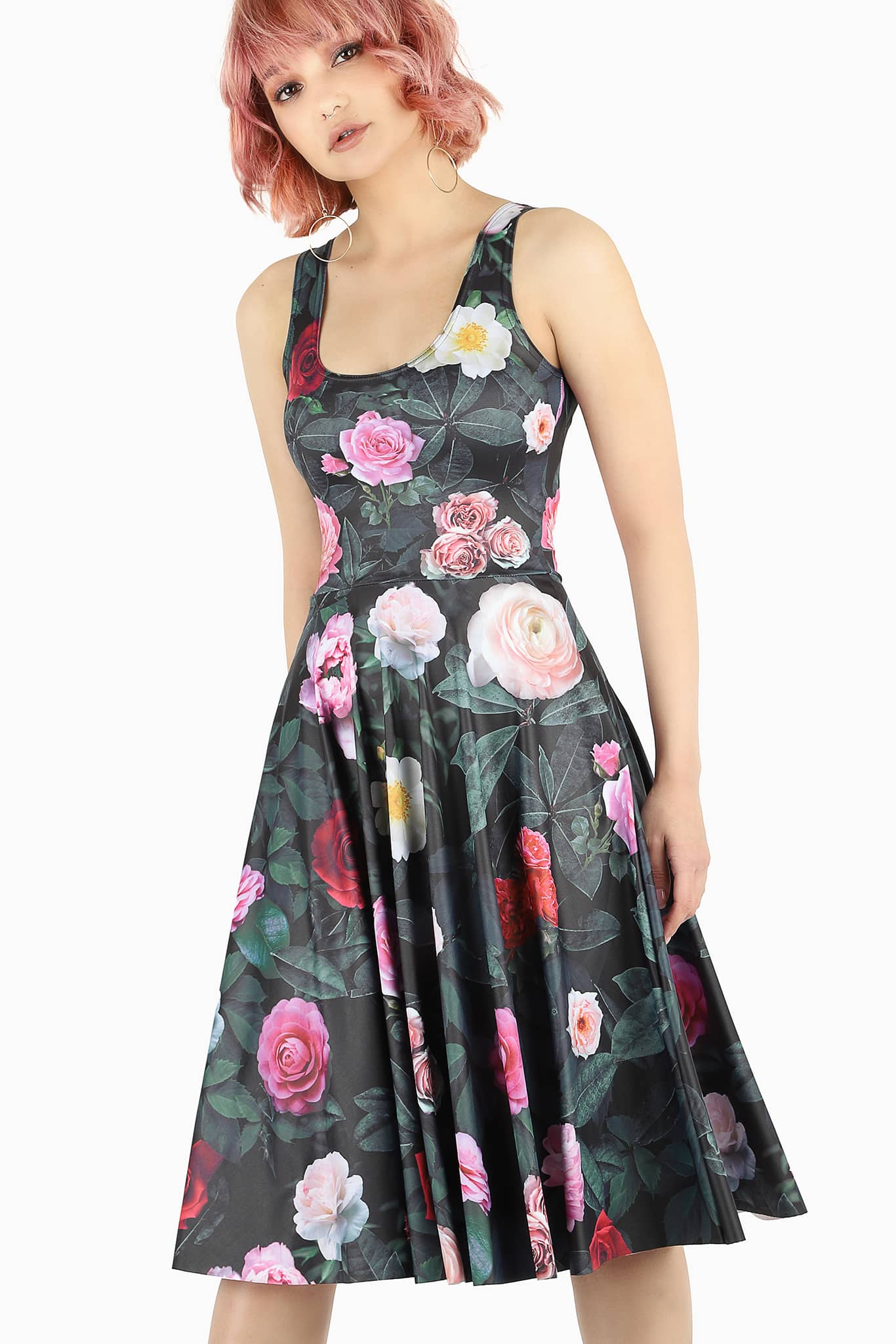 Dark Rose Scoop Midi Dress - Image 2