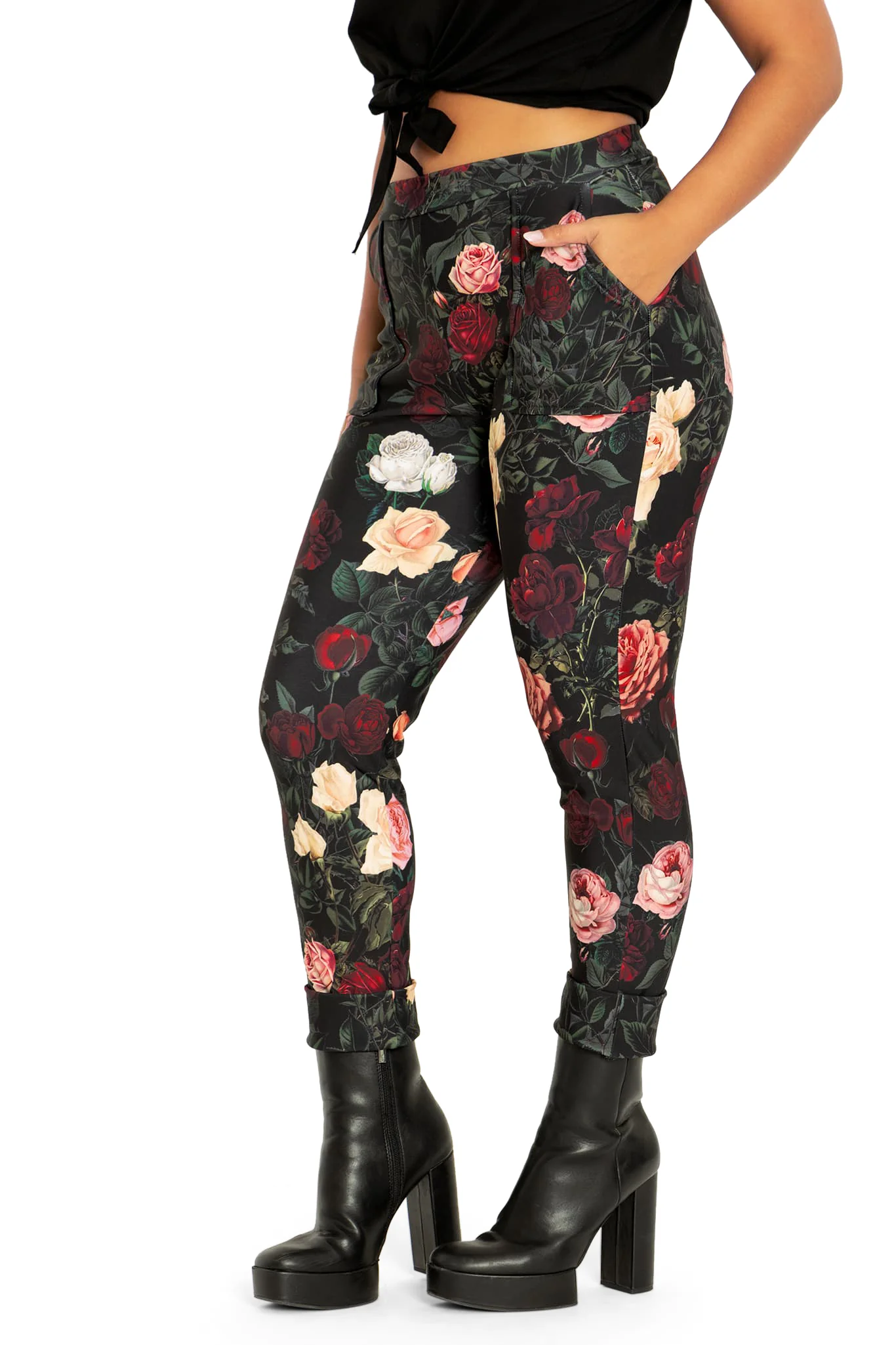 Dark Roses Cuffed Pants - Image 4