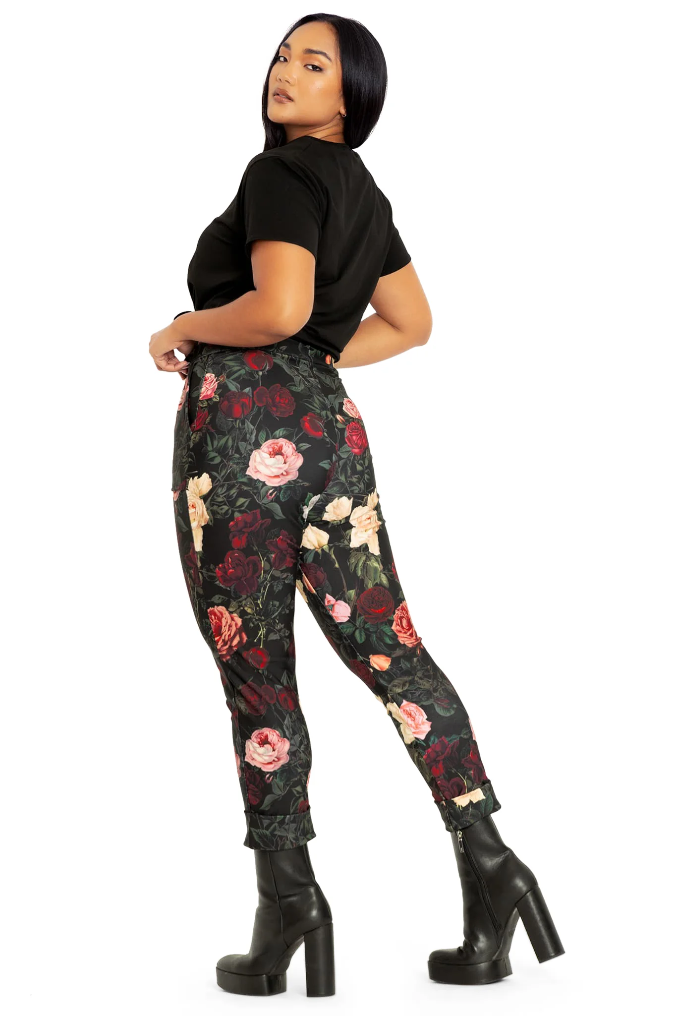Dark Roses Cuffed Pants - Image 7