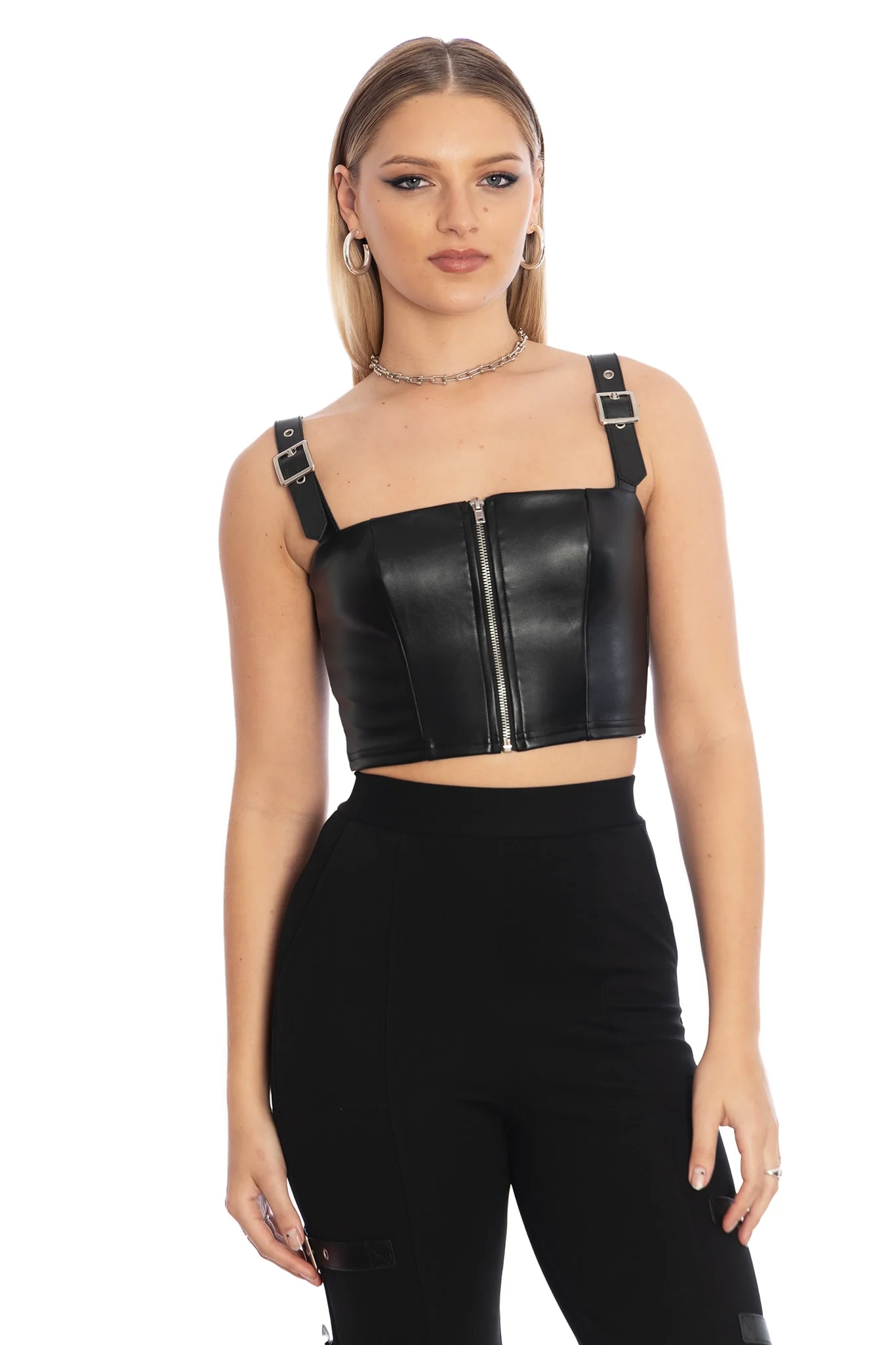 Dead Of Night Buckle Shoulder Crop - Image 5
