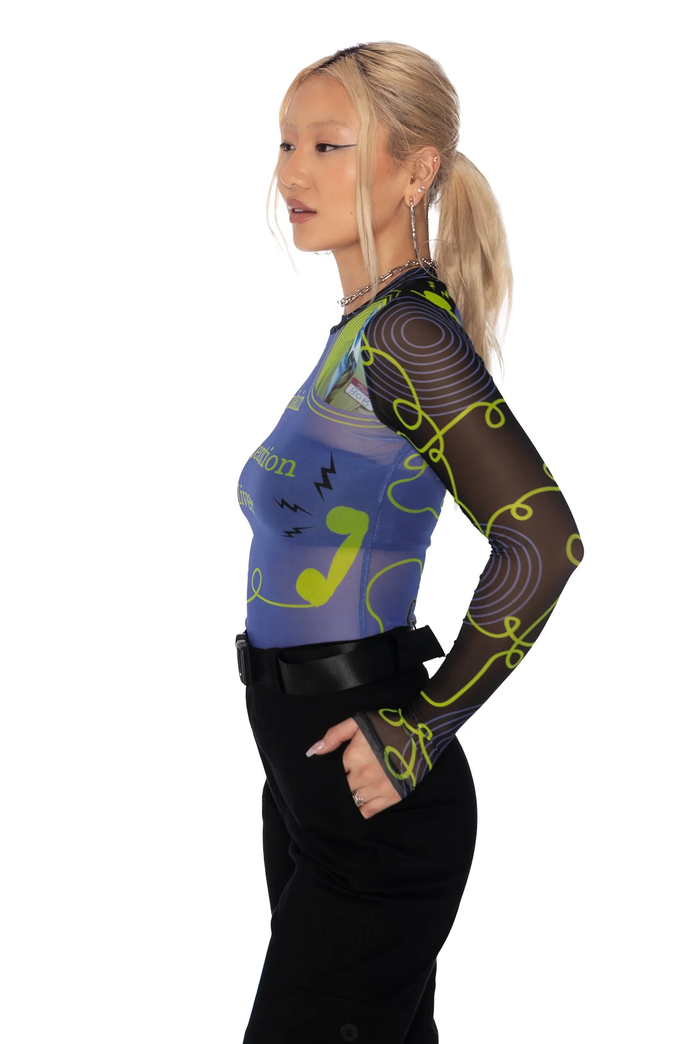 D.E.A.D. Sheer High Neck Long Sleeve Top - Image 5