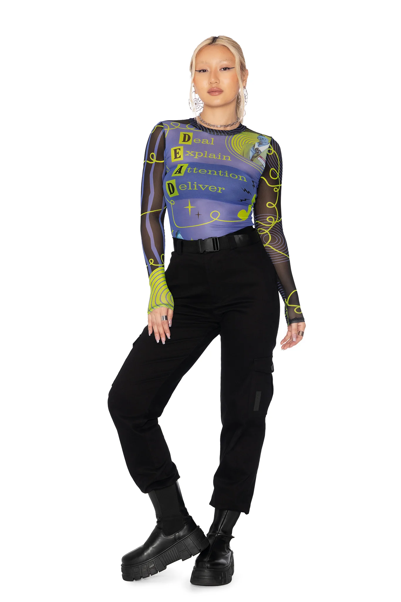 D.E.A.D. Sheer High Neck Long Sleeve Top - Image 6