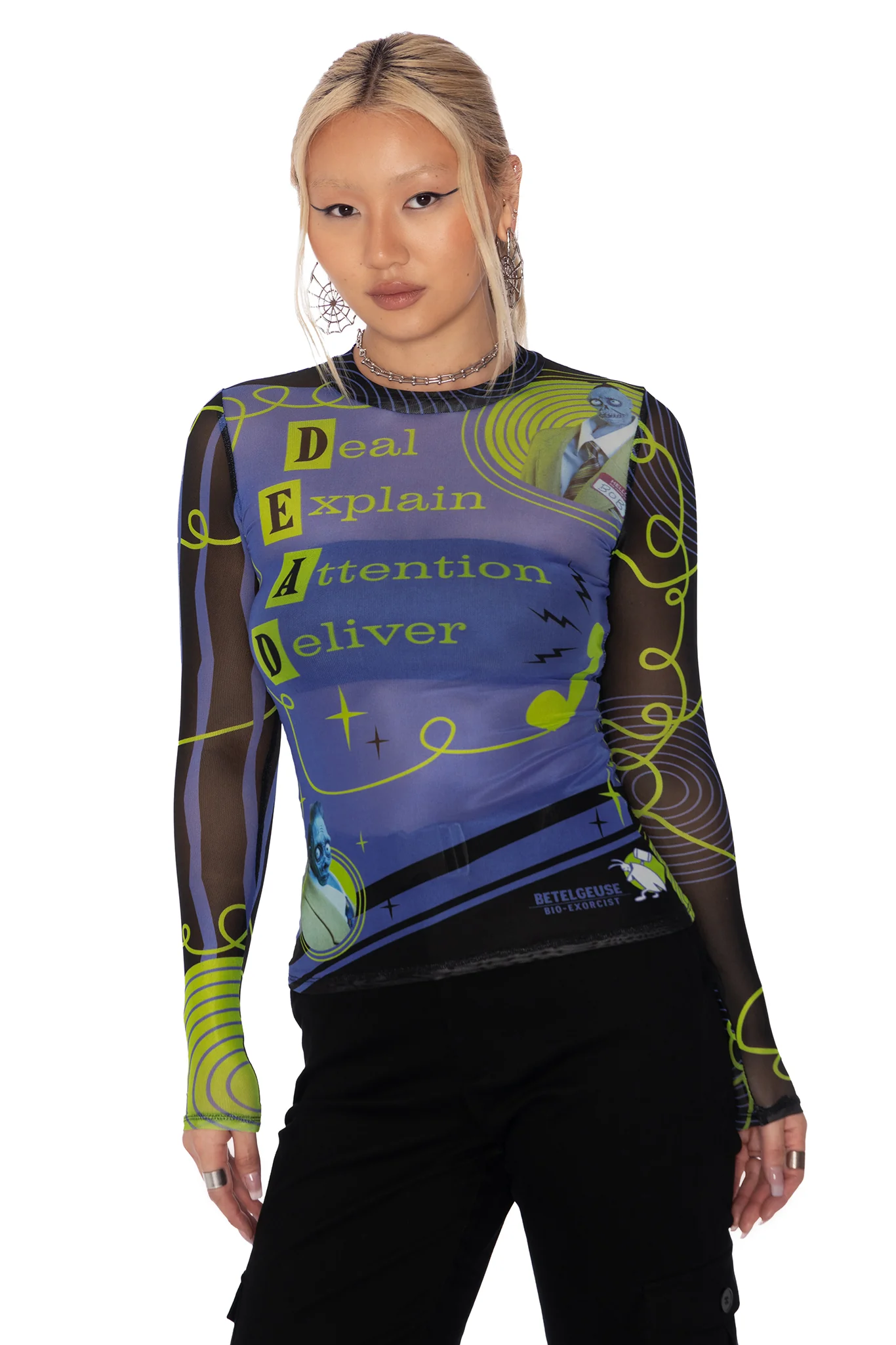 D.E.A.D. Sheer High Neck Long Sleeve Top - Image 7