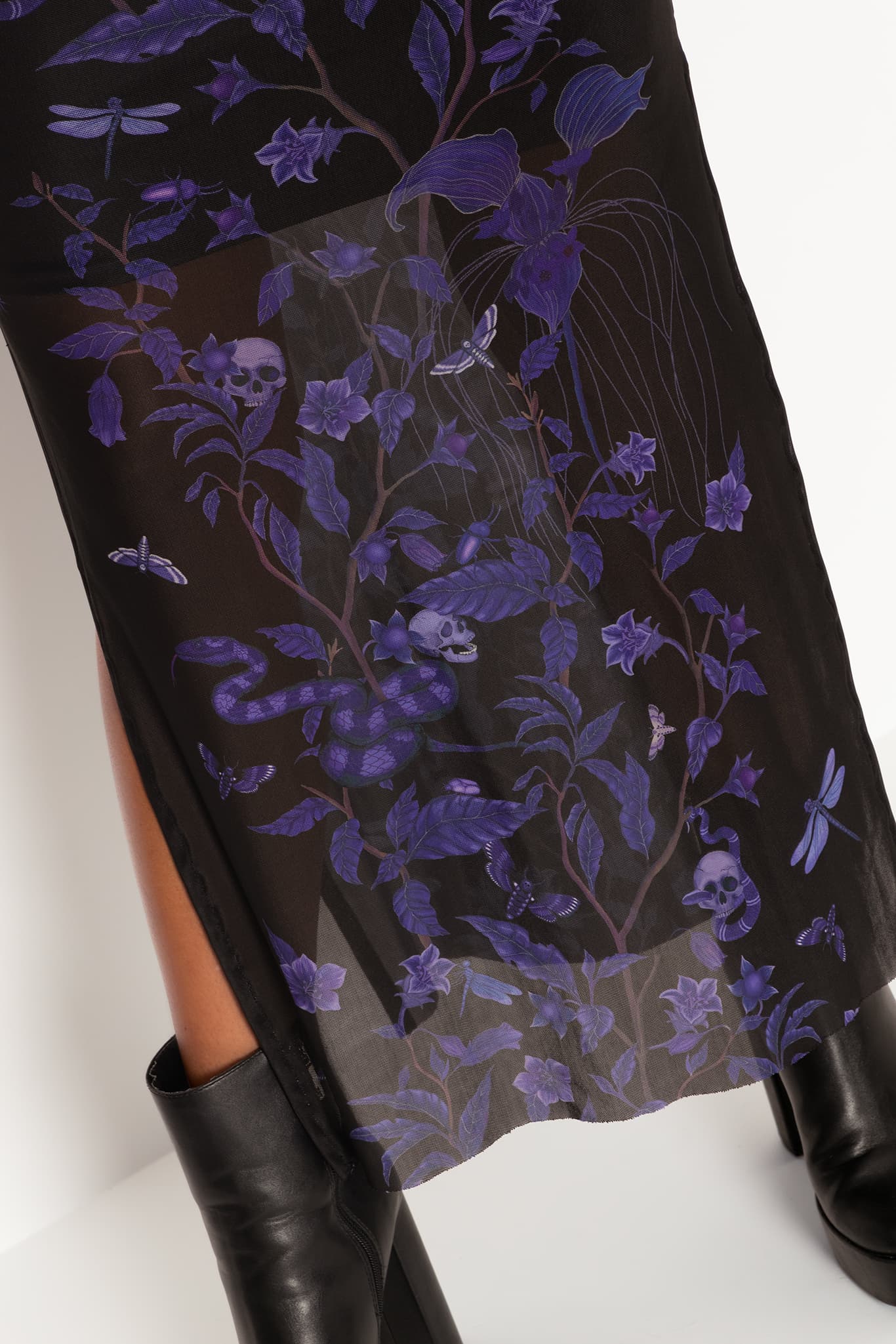 Deadly Nightshade Sheer Column Maxi Dress - Image 4