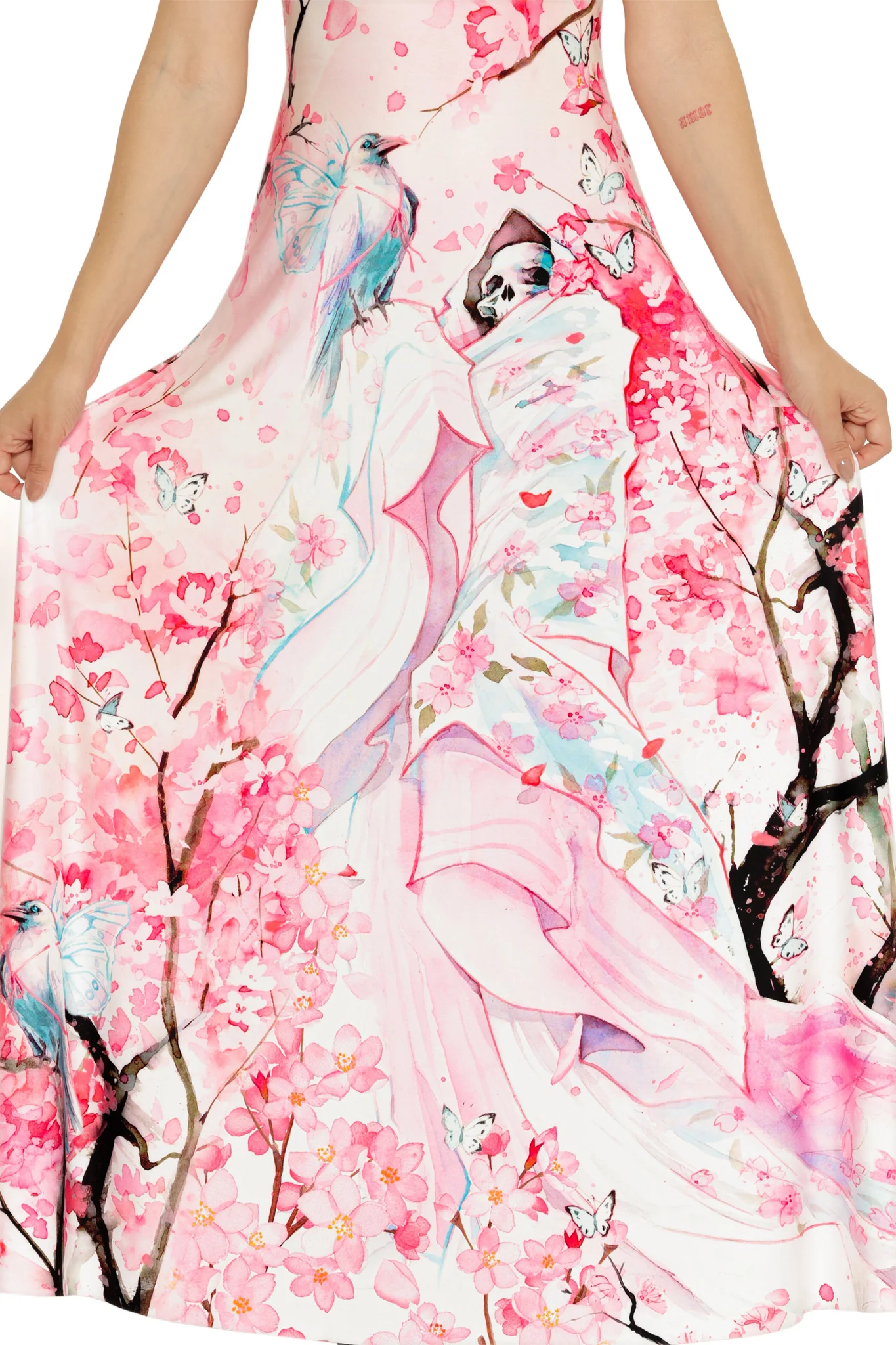 Death's Friend Cap Sleeve Scoop Maxi Dress - Image 3