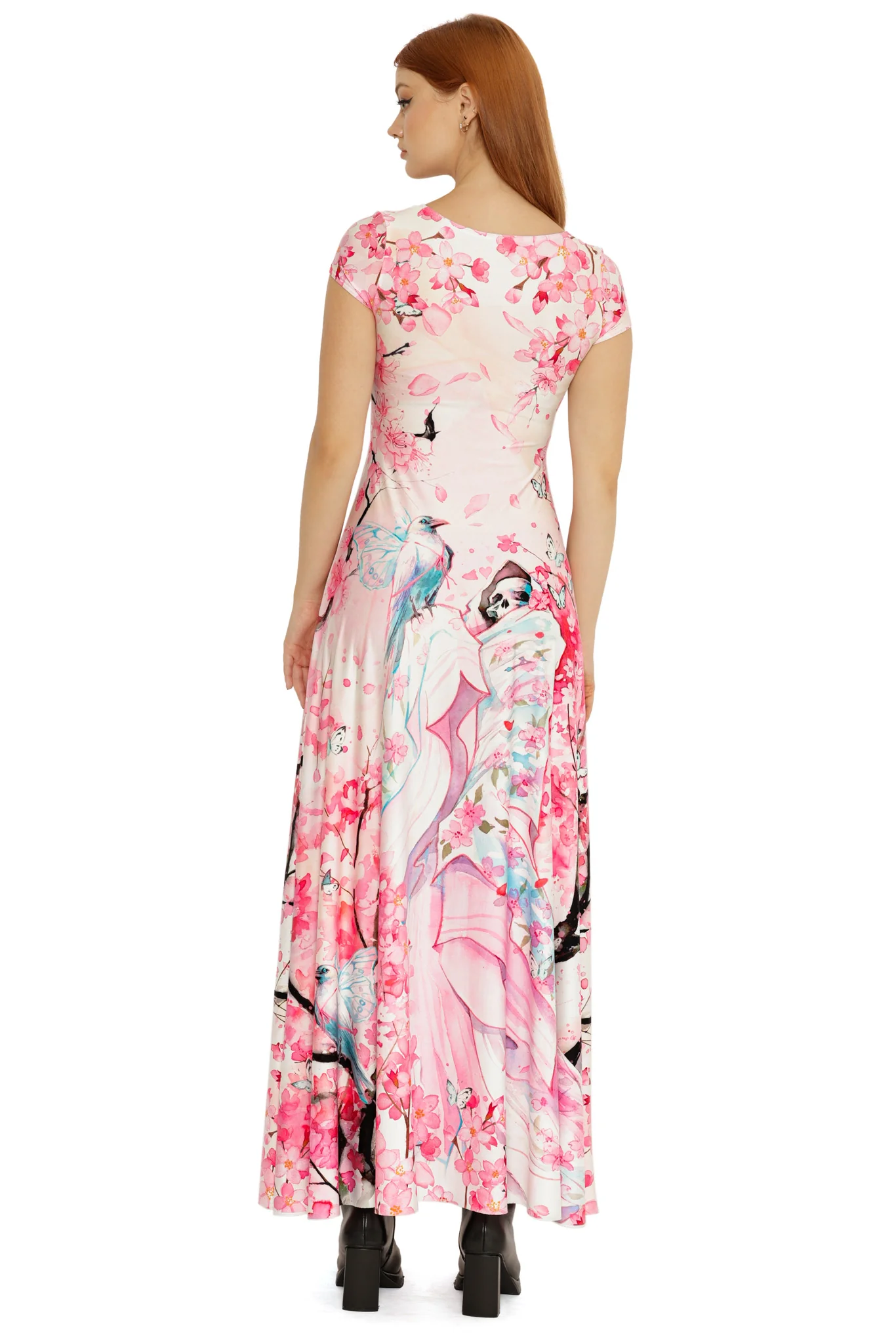 Death's Friend Cap Sleeve Scoop Maxi Dress - Image 5