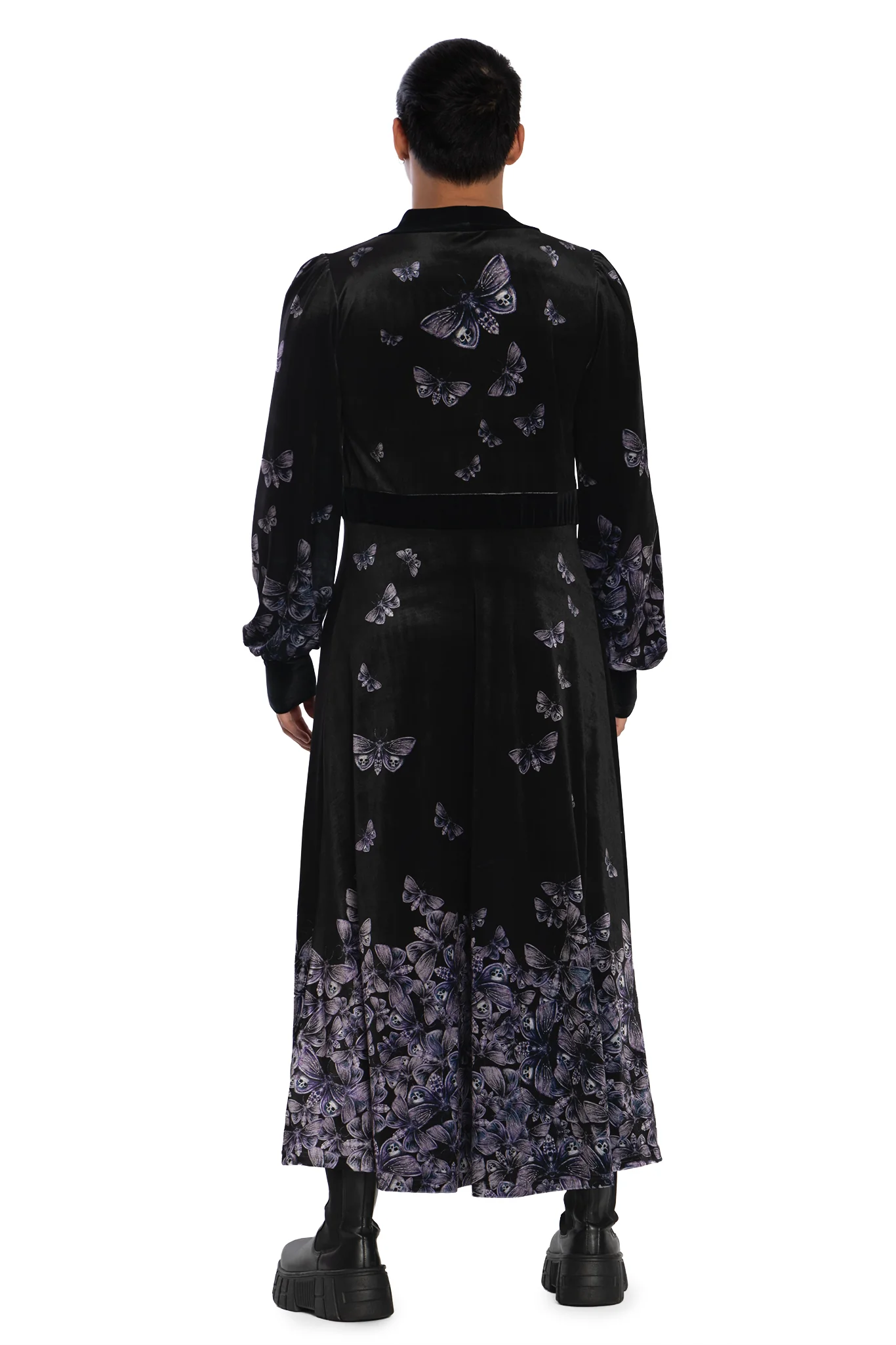 Death's Head Hawkmoth Velvet Maxi Jacket - Image 7