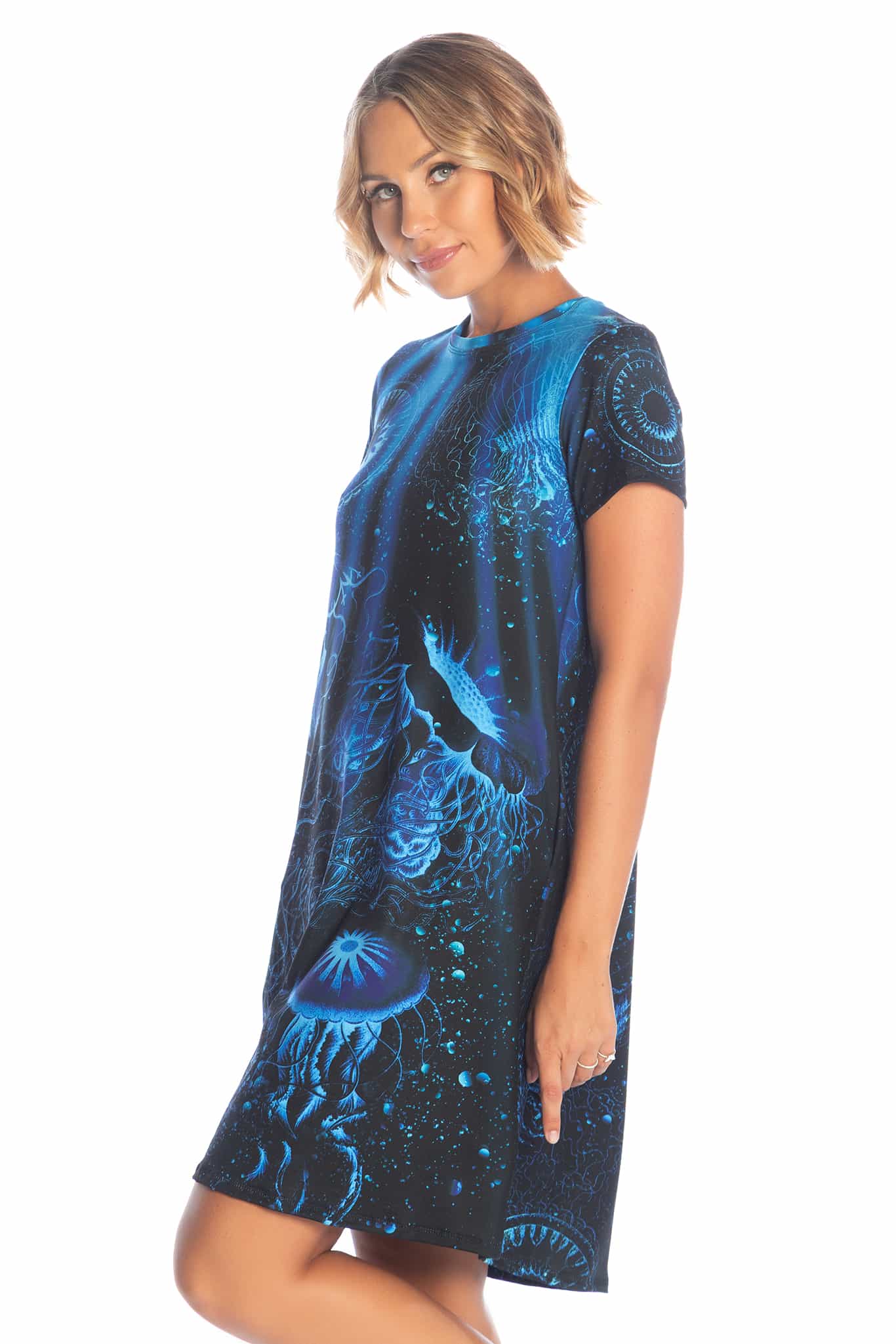 Deep Sea Jellyfish Longline Swing Tee Dress - Image 7