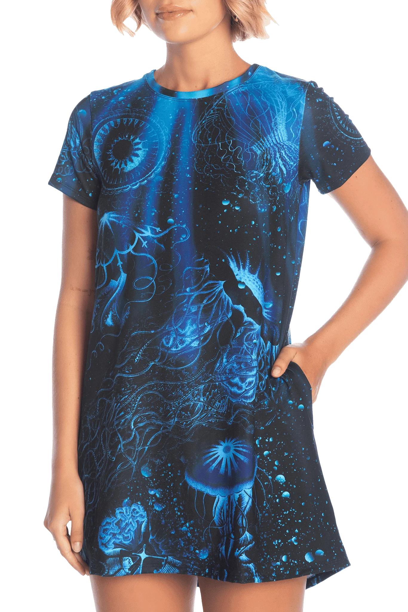Deep Sea Jellyfish Swing Tee Dress - Image 3