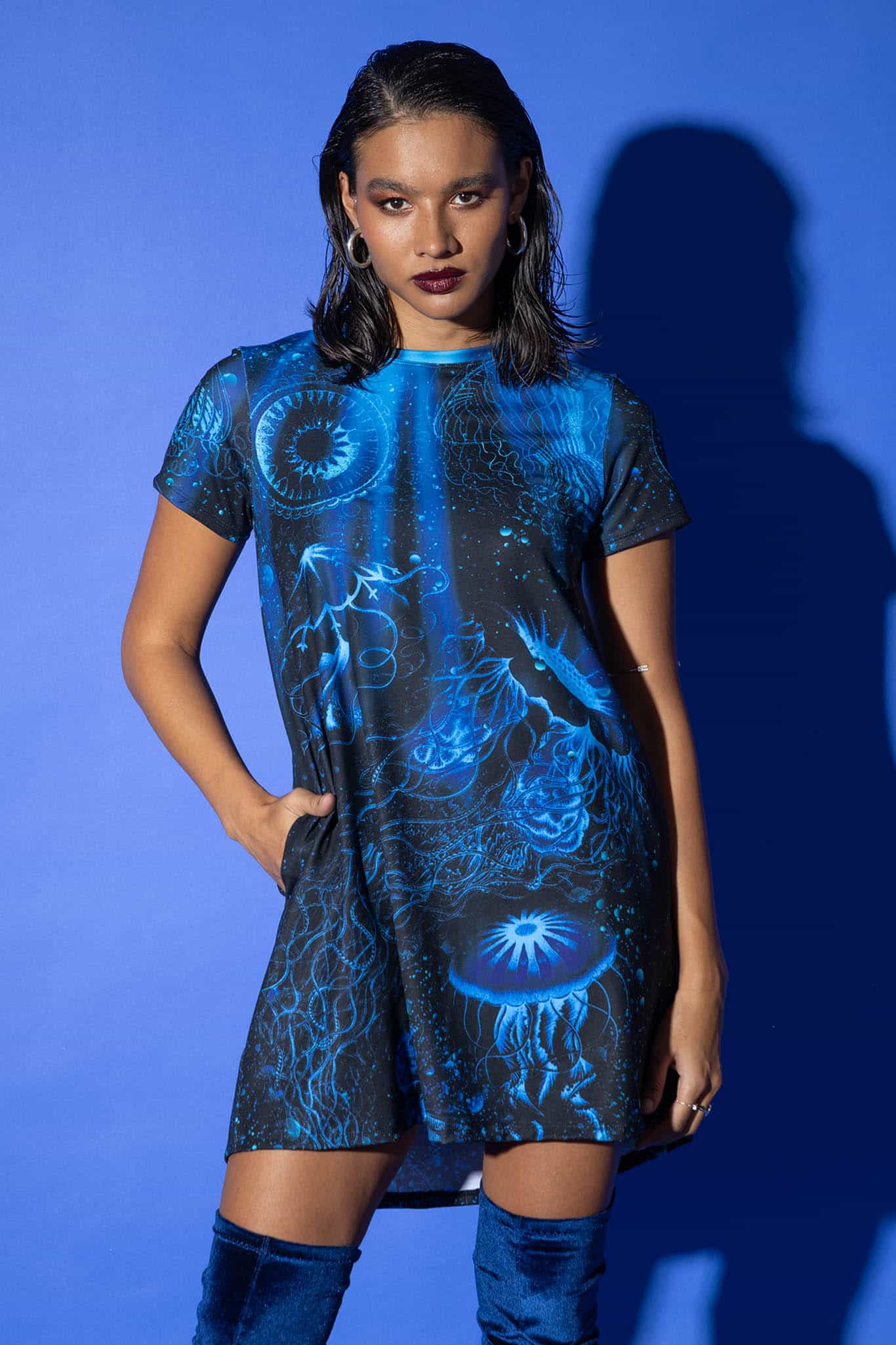 Deep Sea Jellyfish Swing Tee Dress - Image 4