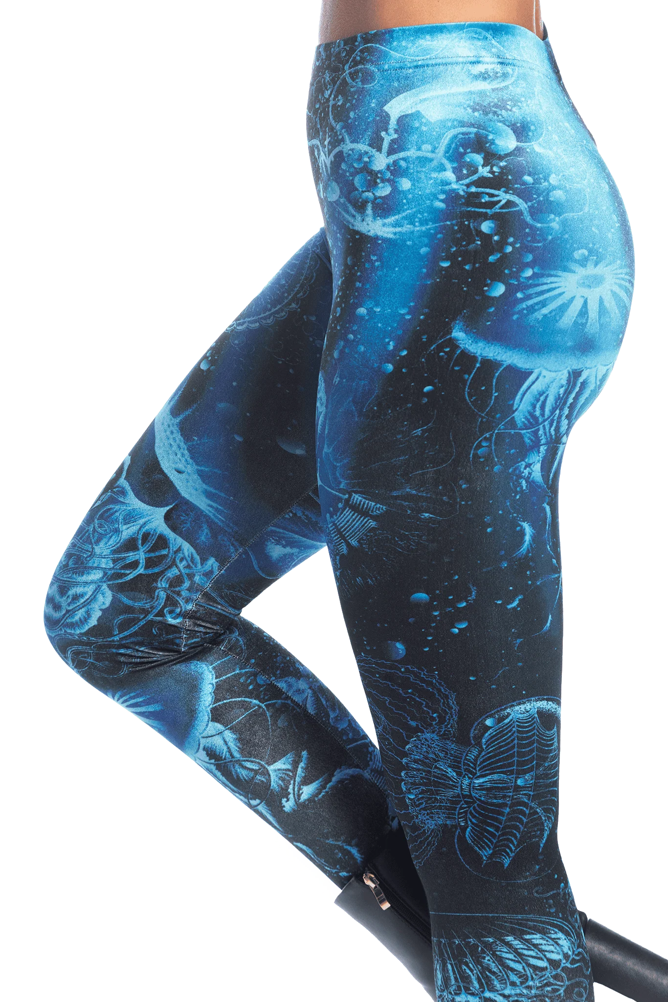 Deep Sea Jellyfish Velvet High Waisted Leggings - Image 3
