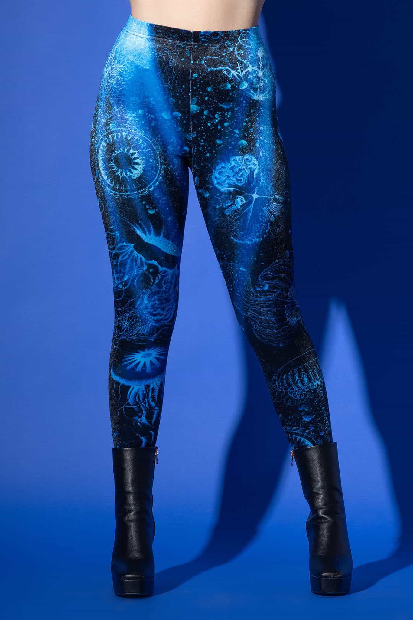 Deep Sea Jellyfish Velvet High Waisted Leggings - Image 7