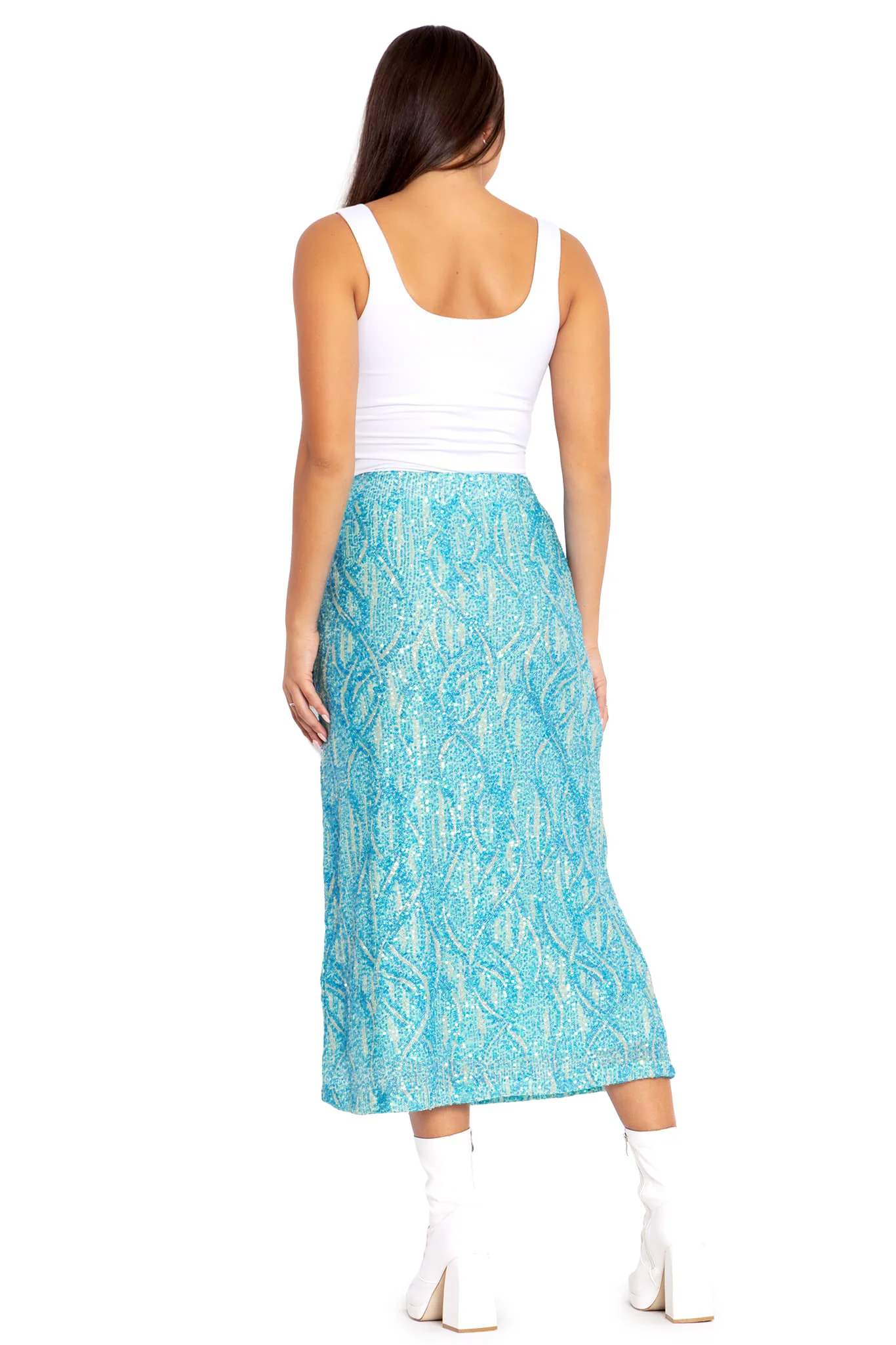 Diamond Waves Sequin A-Line Midaxi Skirt - Image 2