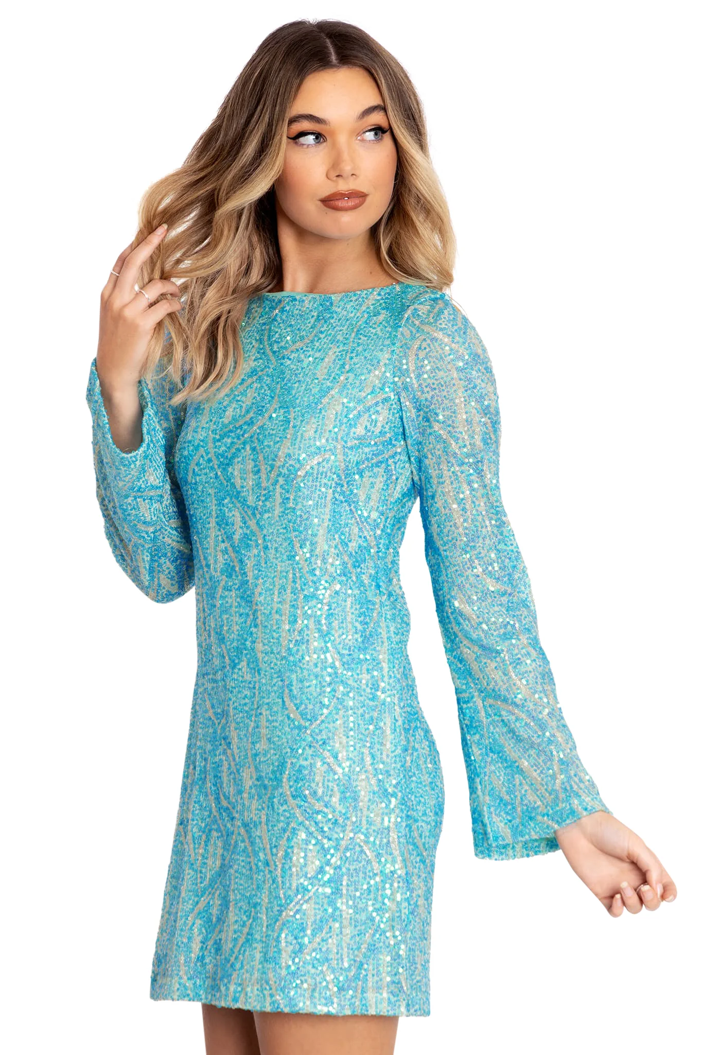 Diamond Waves Sequin Shift Dress - Image 5
