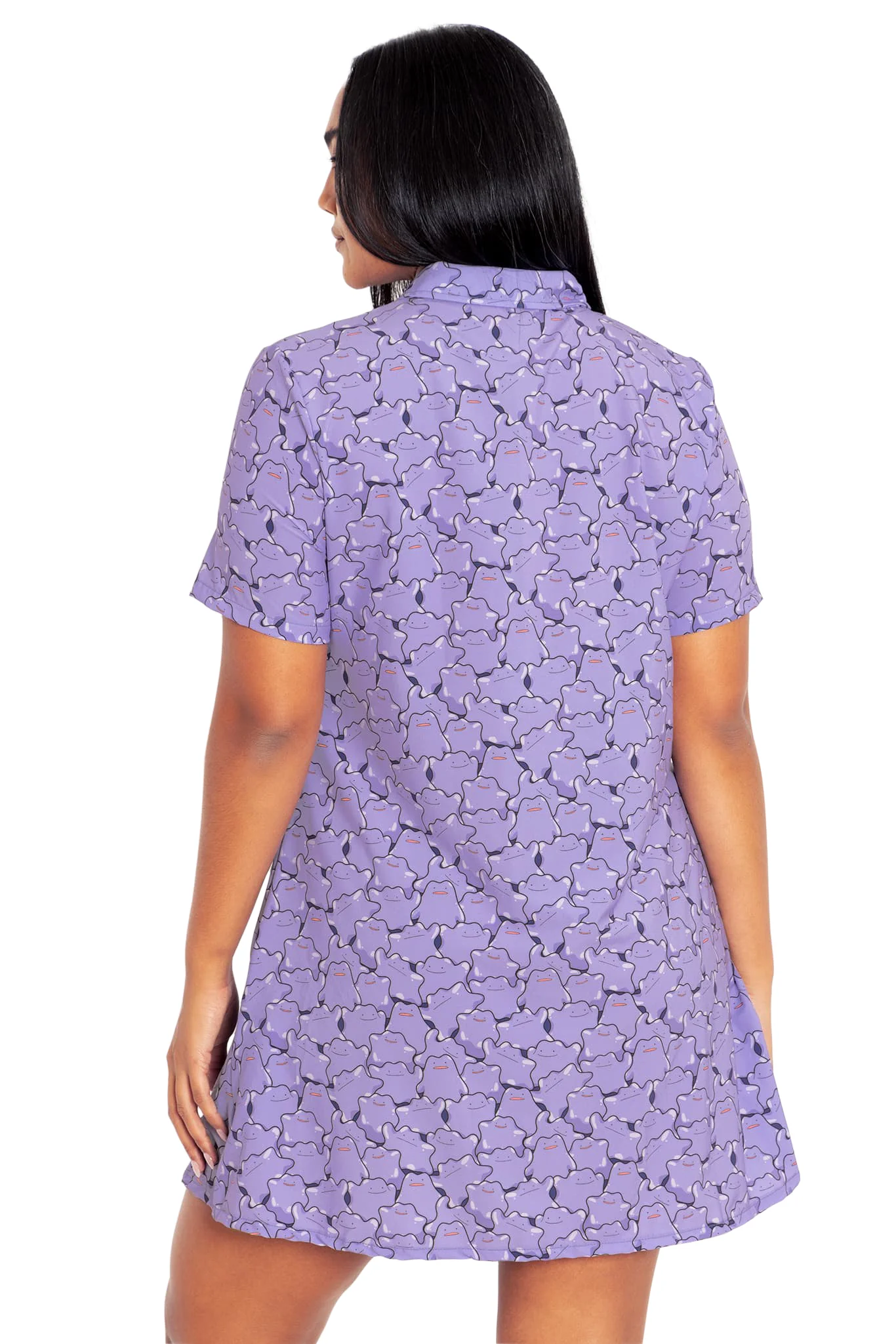 Ditto Pile Short Sleeve Button Up Dress - Image 6
