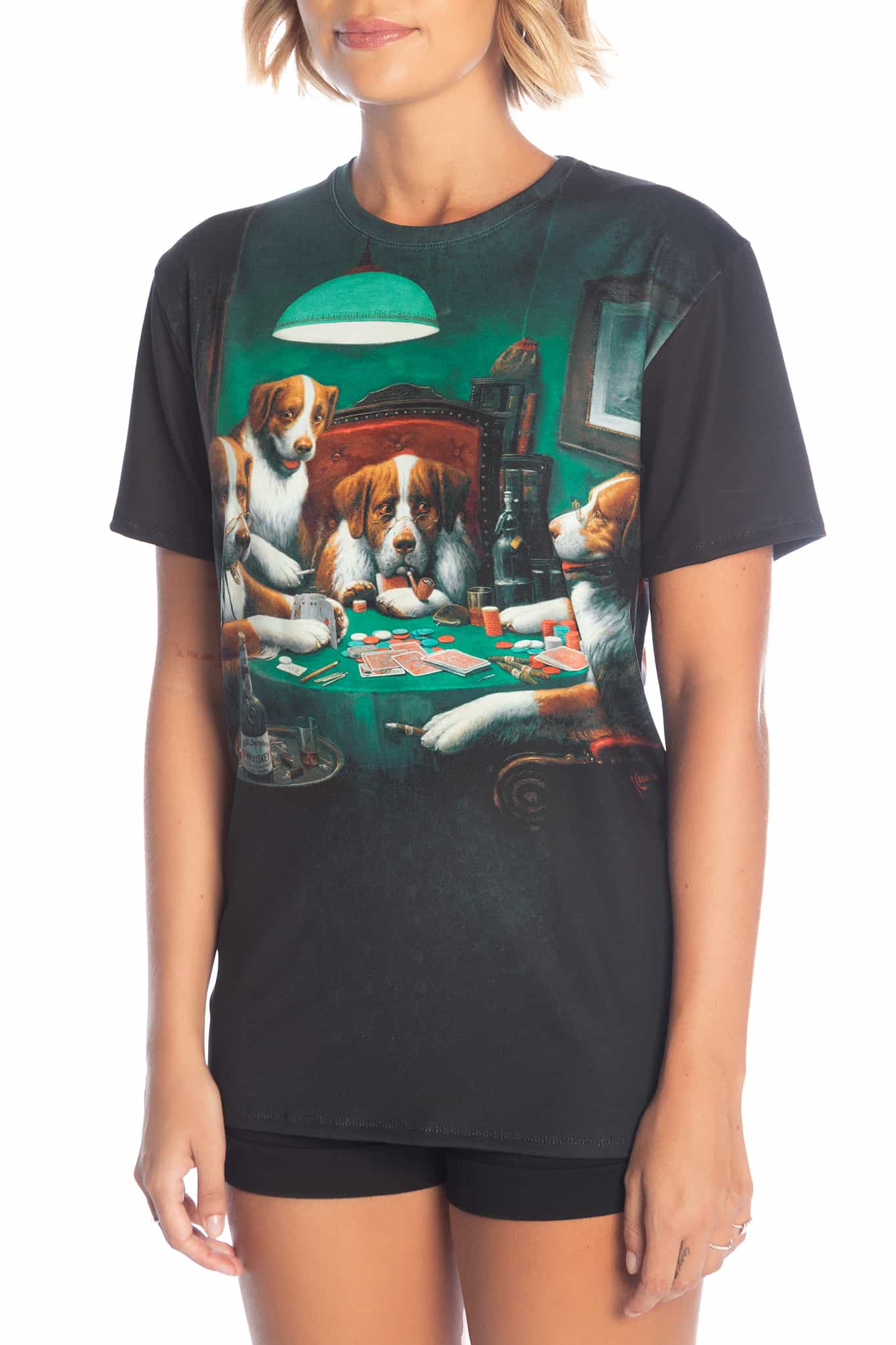 Dogs Playing Poker Boyfriend Tee - Image 4