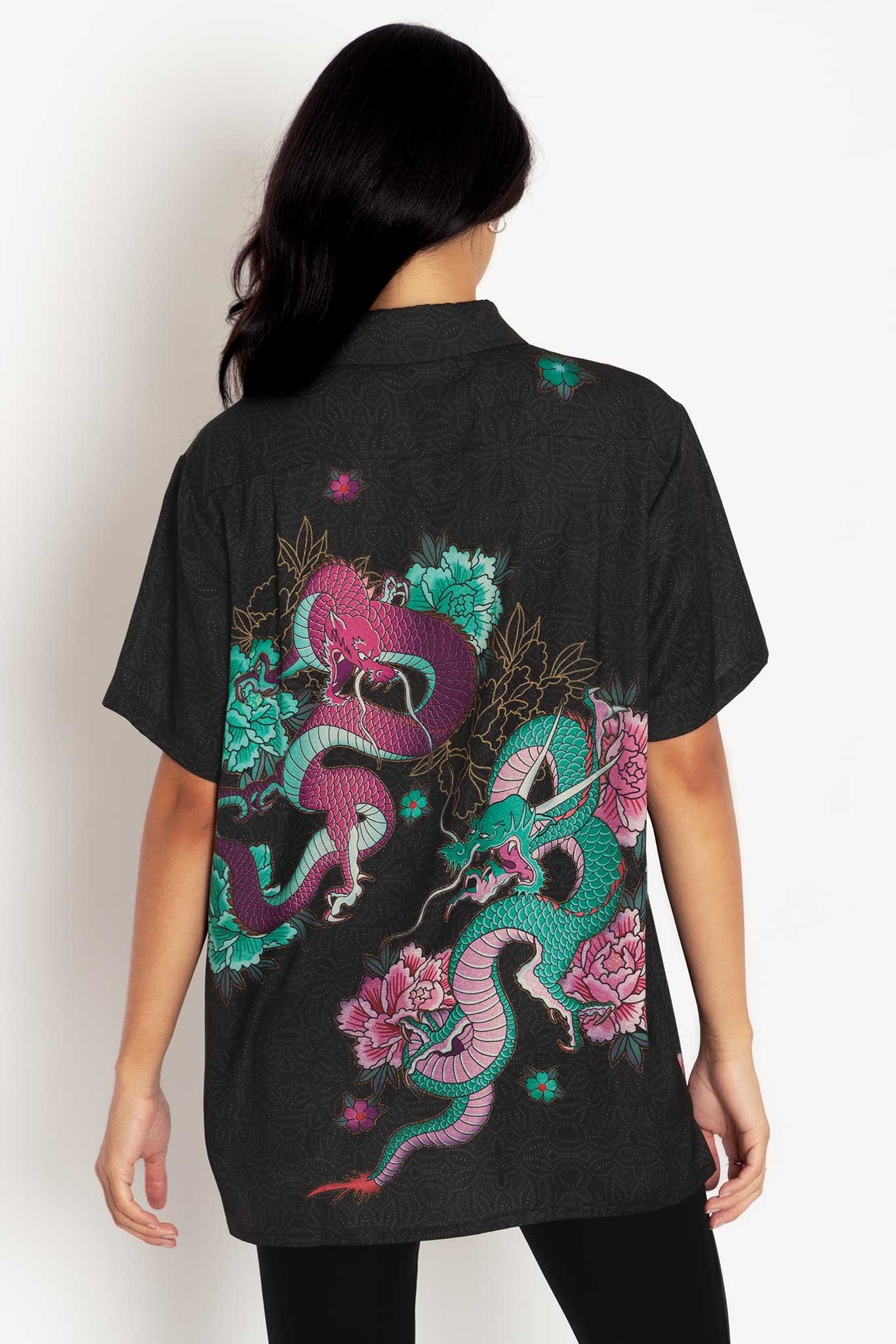 Dragon Bouquet Boyfriend Shirt - Image 2