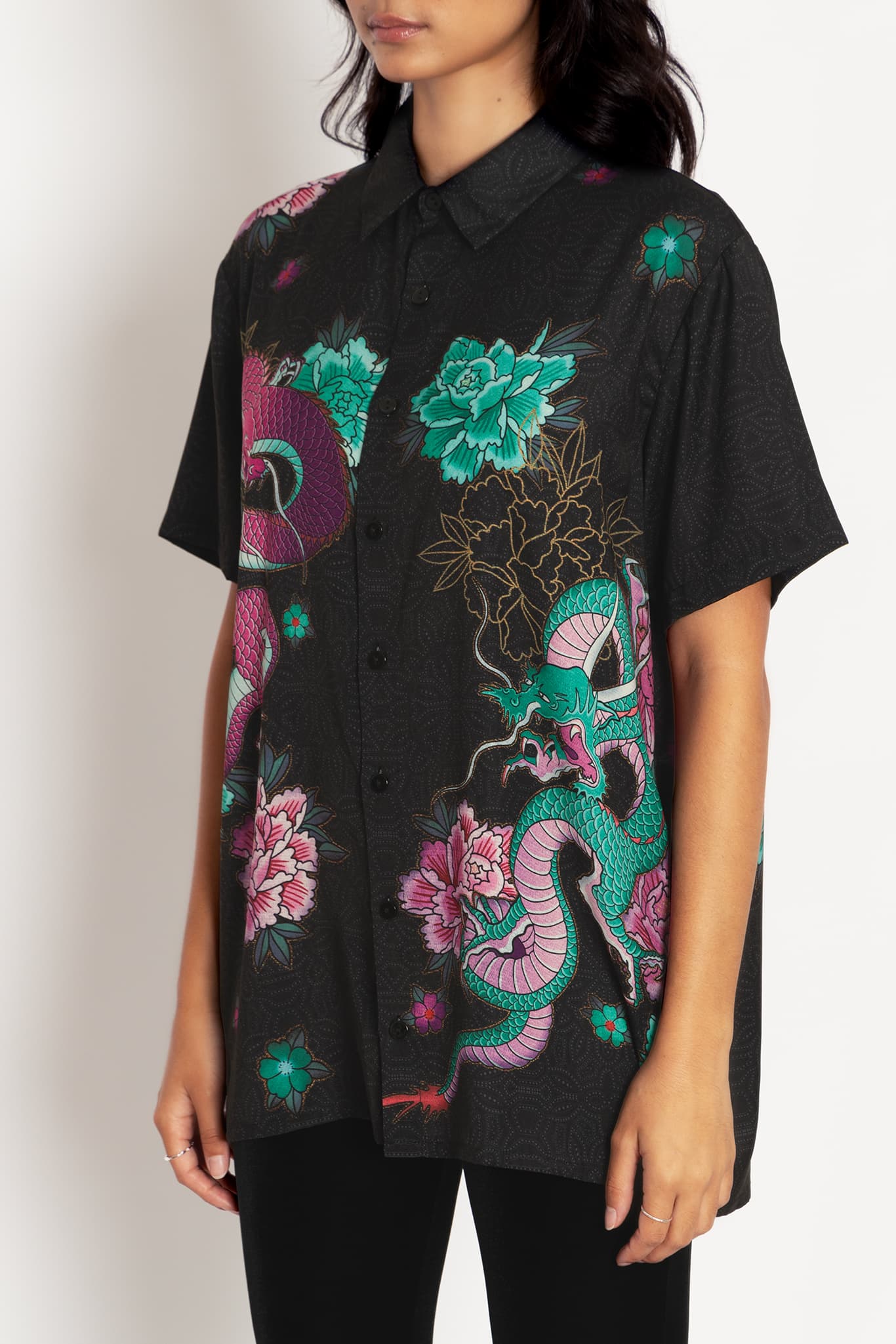 Dragon Bouquet Boyfriend Shirt - Image 3