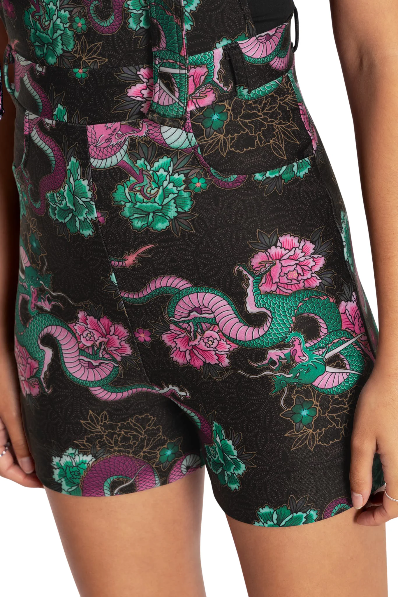 Dragon Bouquet Short Pocket Overalls - Image 5