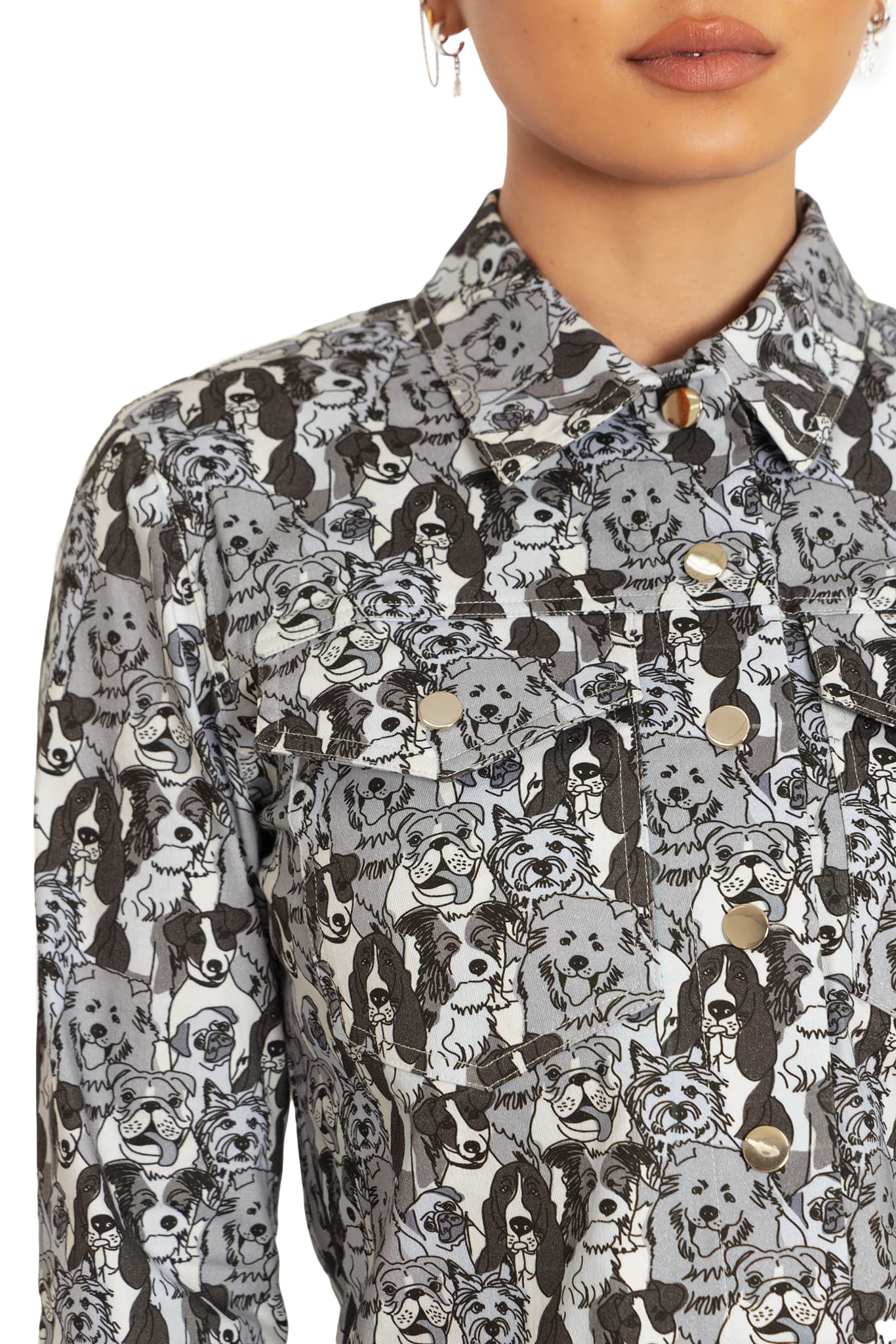 Drawn Dogs Crop Jacket - Image 3