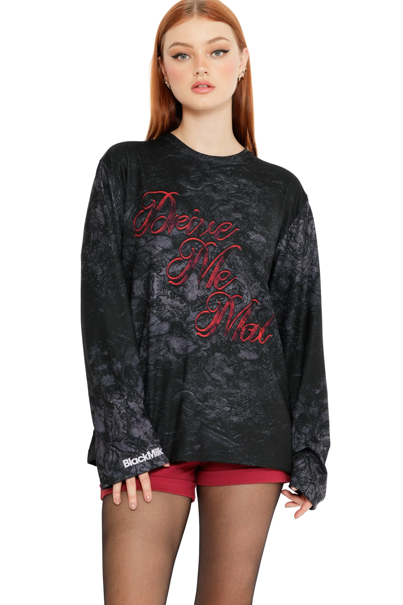 Drive Me Mad Long Sleeve Oversized Boyfriend Tee - Image 2
