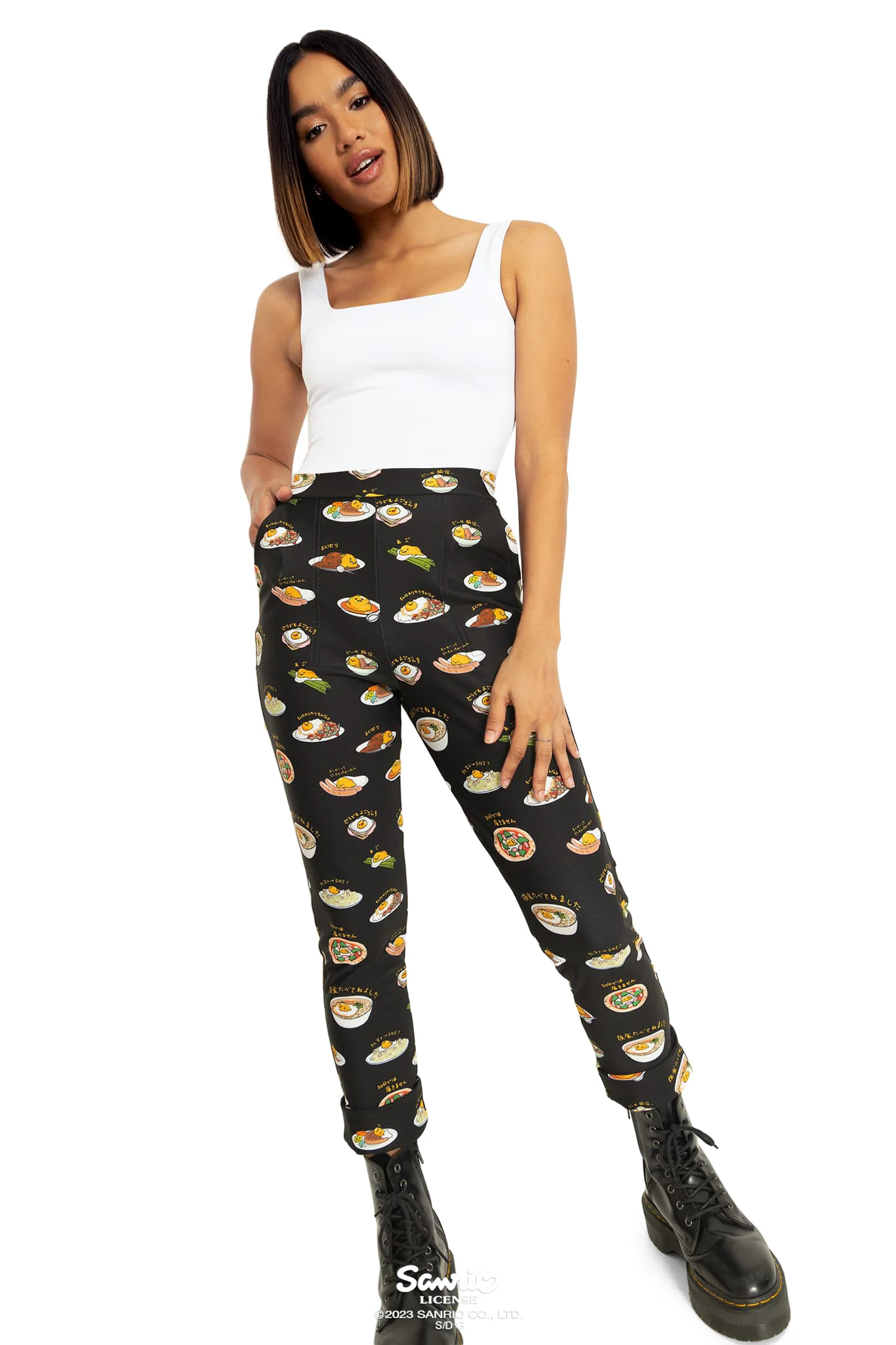 Eat With Gudetama Cuffed Pants - Image 7