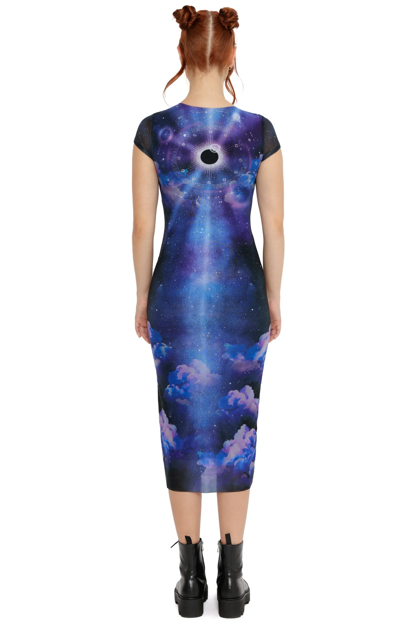 Eclipse Sheer Cap Sleeve Bodycon Maxi Dress - Image 4