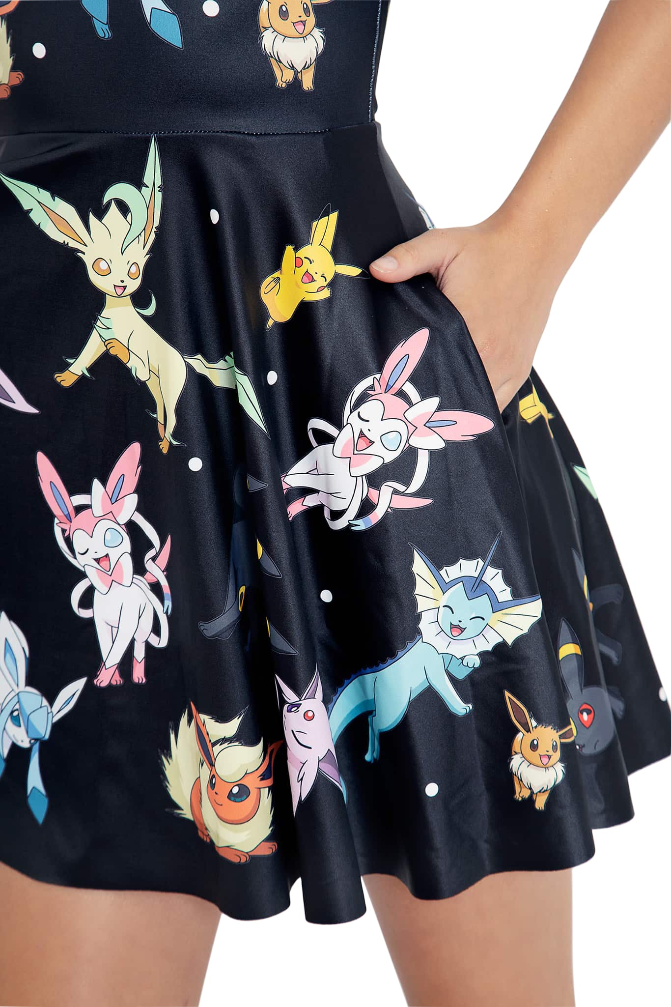 Eevee Evolution Black Scoop Skater Dress - Image 3