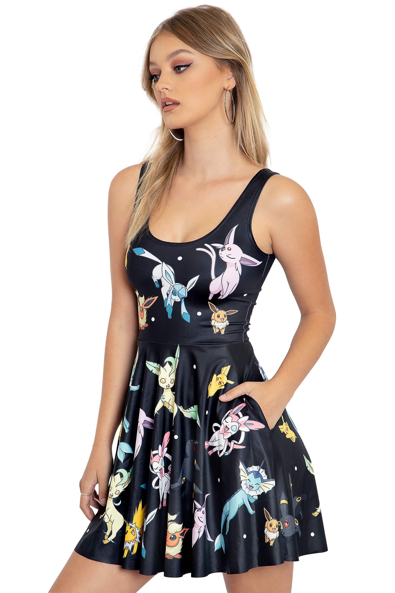 Eevee Evolution Black Scoop Skater Dress - Image 4