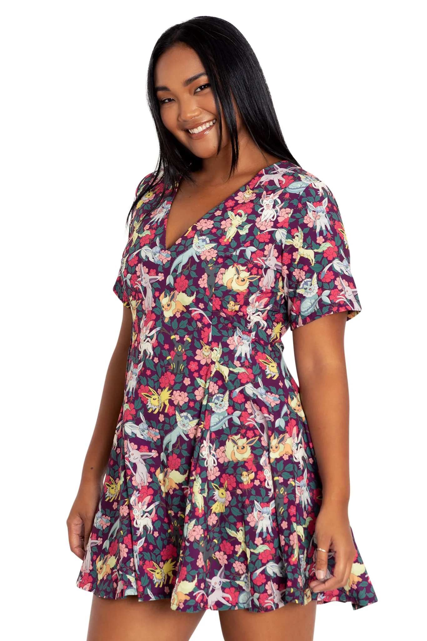Eevee Evolution Floral V Dress - Image 4