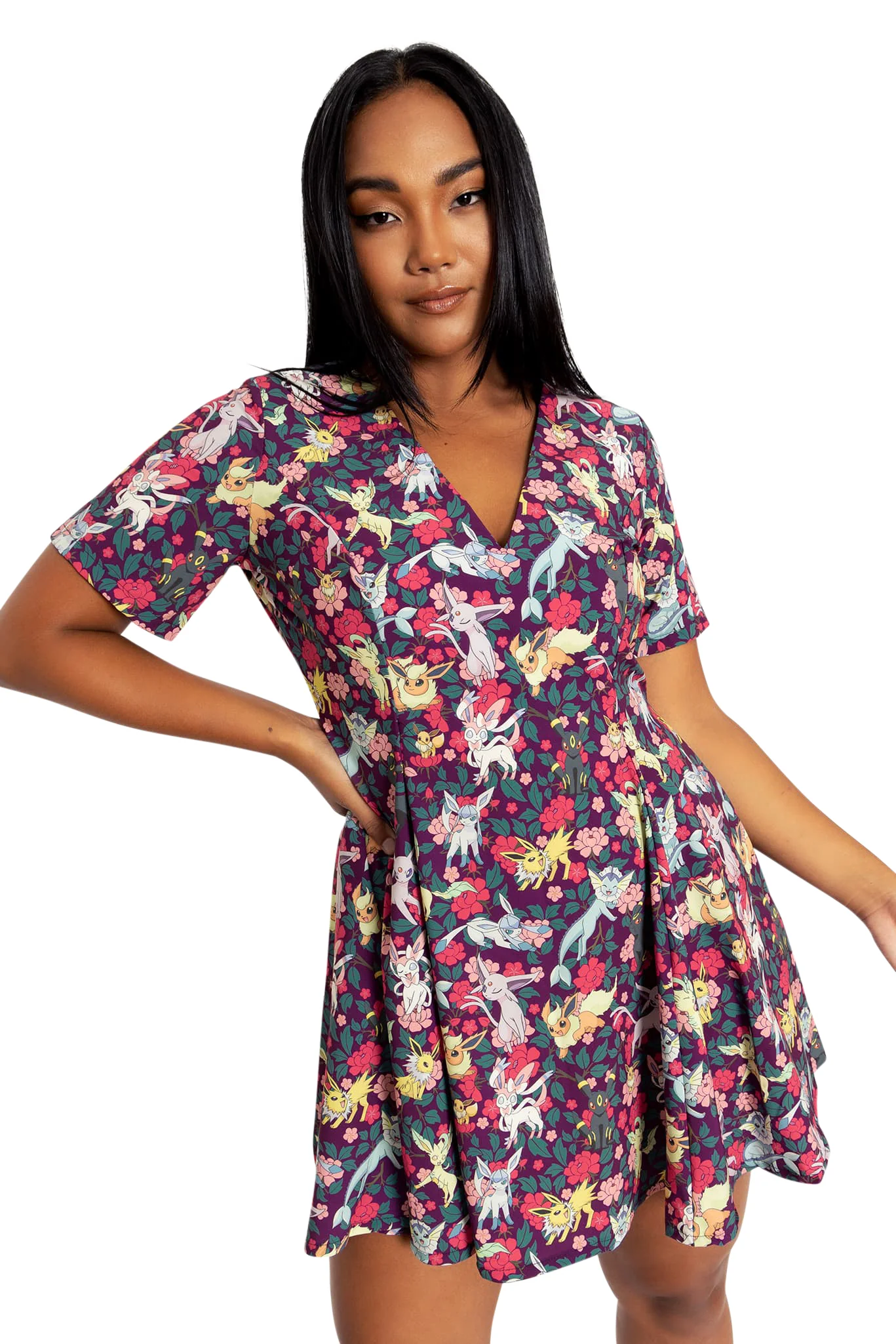 Eevee Evolution Floral V Dress - Image 5
