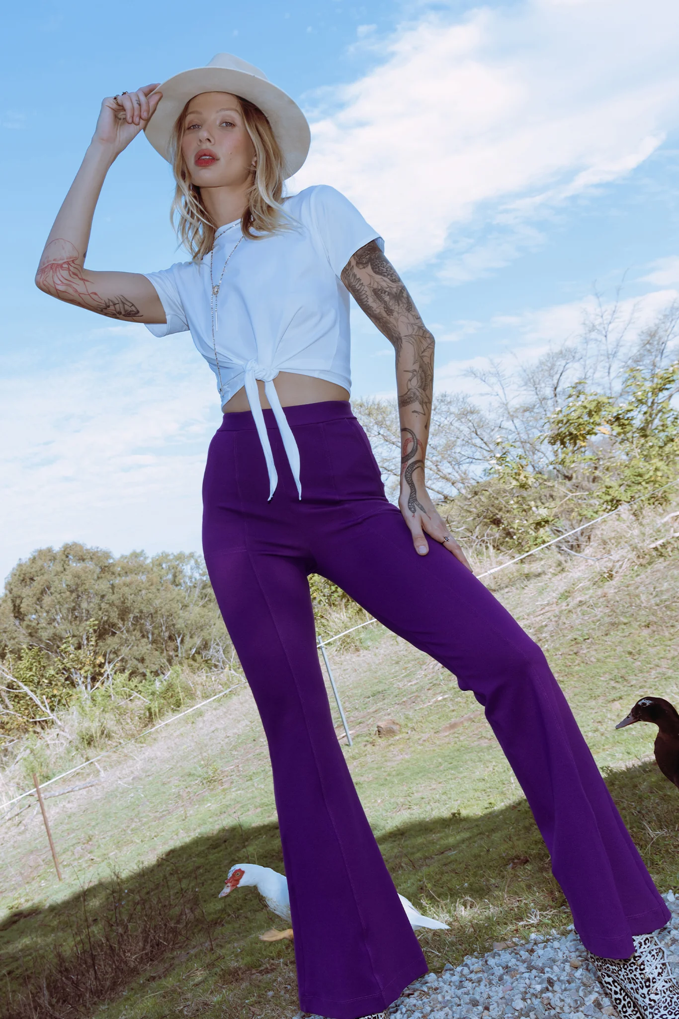 Eggplant Bootleg Pants - Image 3