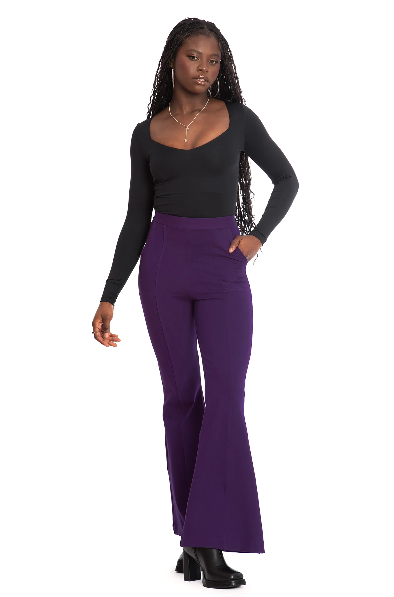 Eggplant Bootleg Pants - Image 6