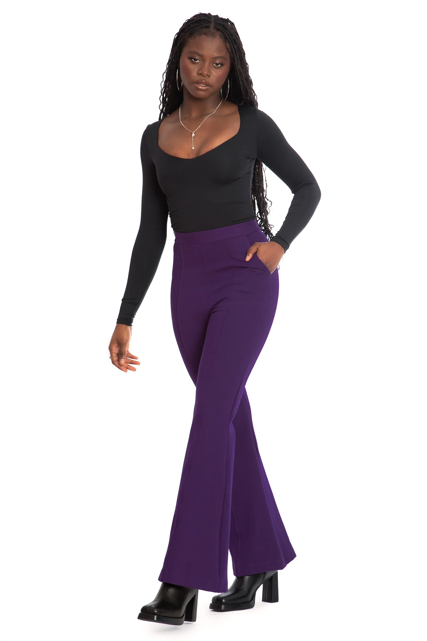 Eggplant Bootleg Pants - Image 7