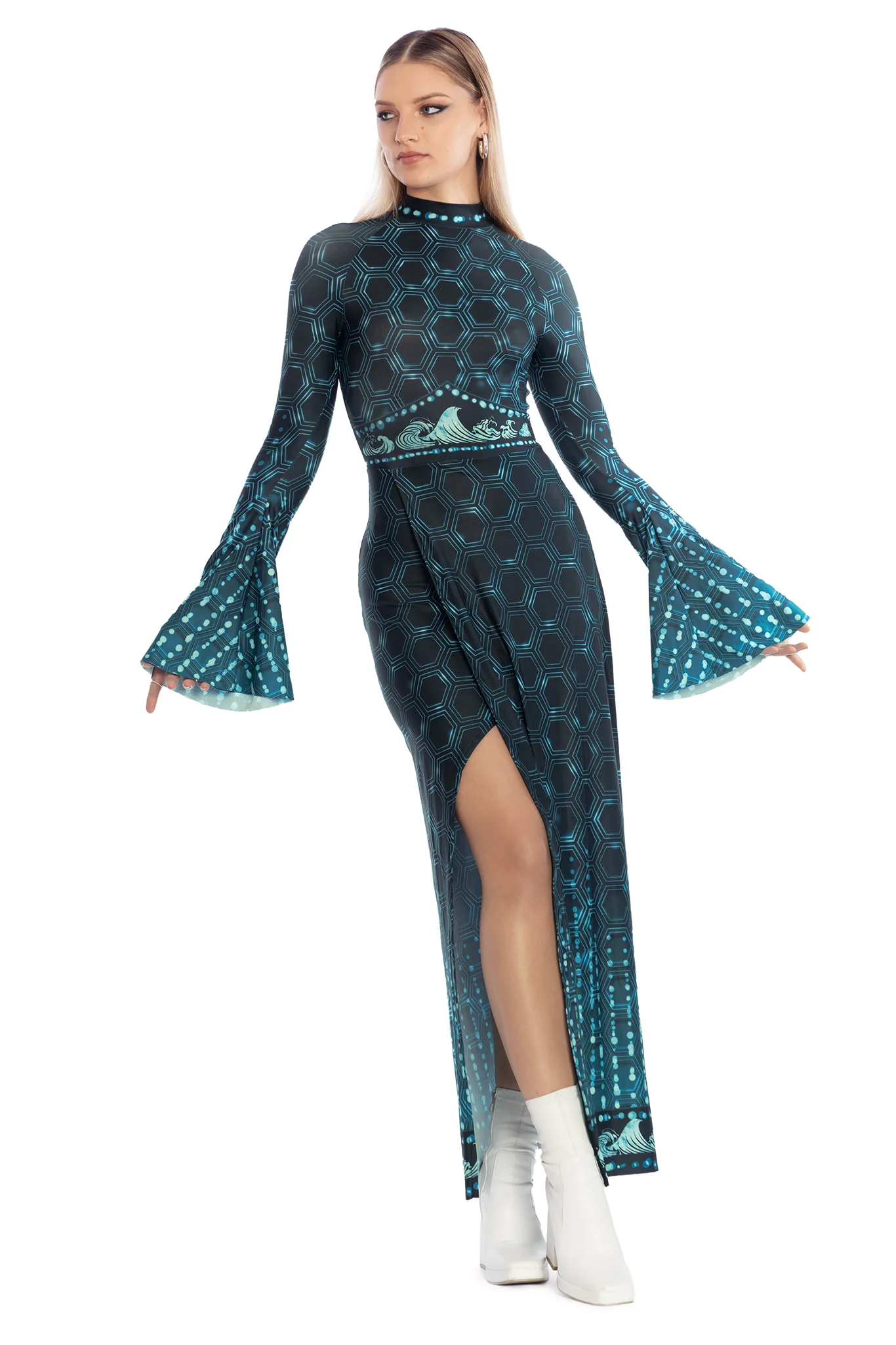 Elemental Power Flare Sleeve Maxi Dress - Image 7