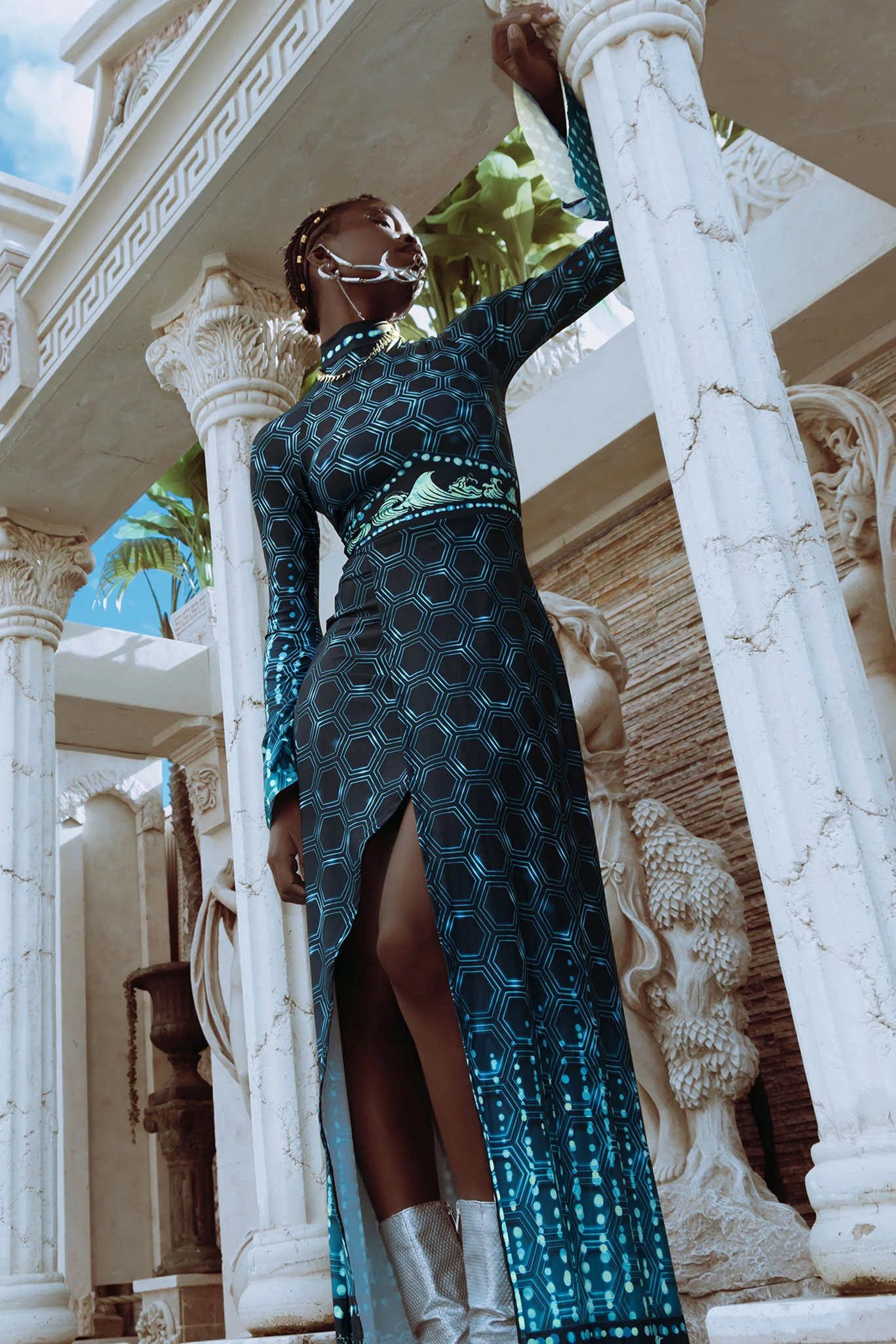 Elemental Power Flare Sleeve Maxi Dress - Image 8
