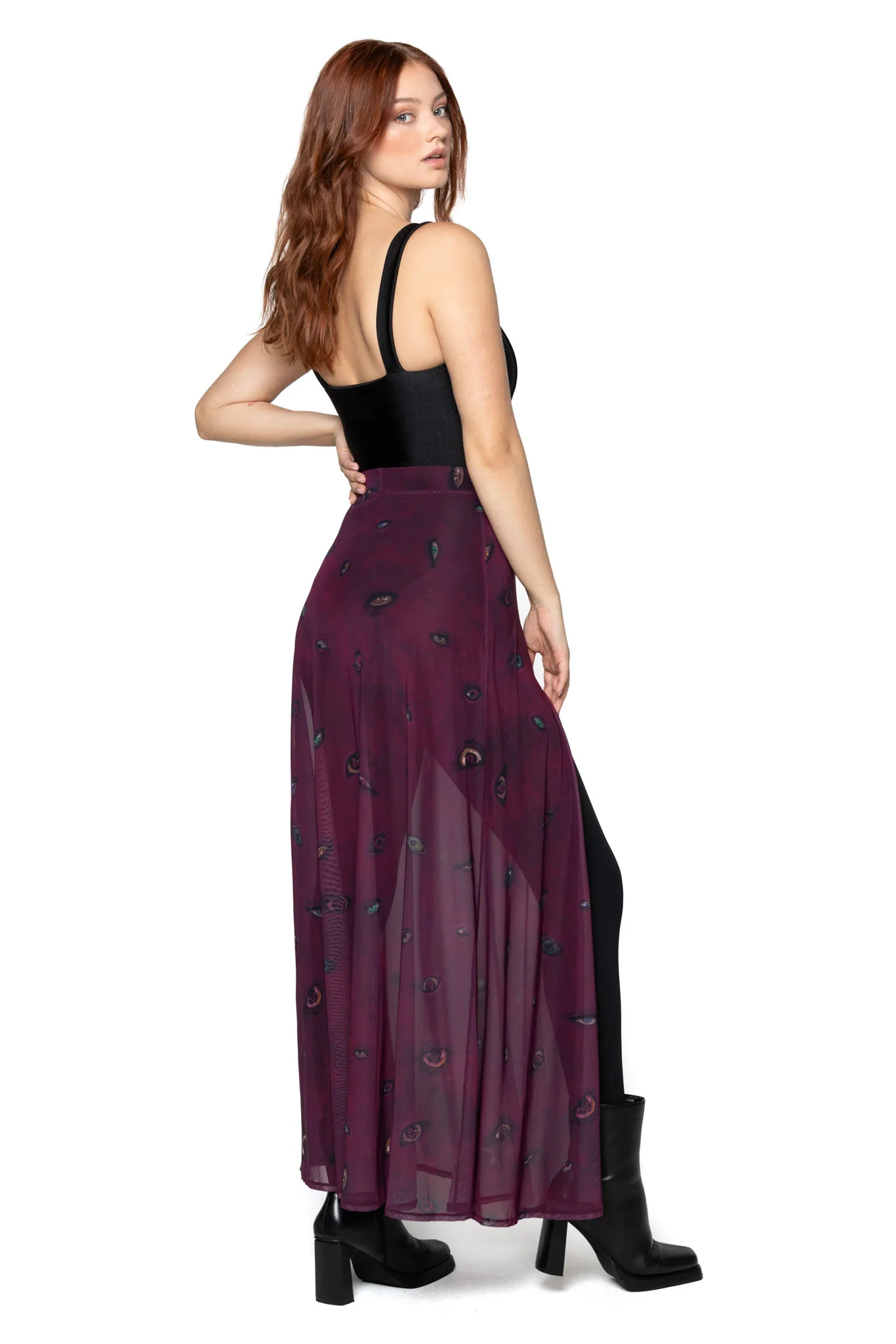 Eye Attire Sheer Single Split Skirt - Image 2