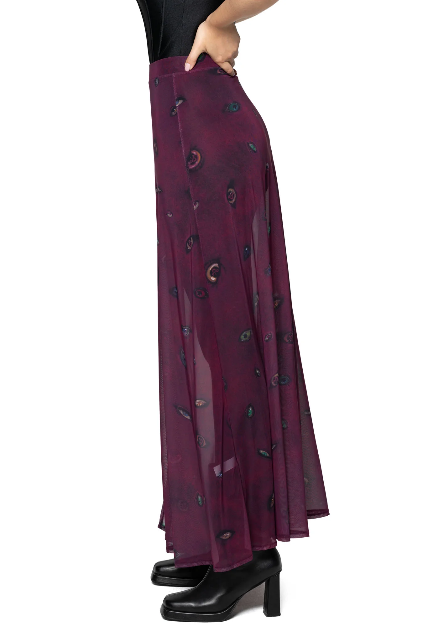 Eye Attire Sheer Single Split Skirt - Image 4