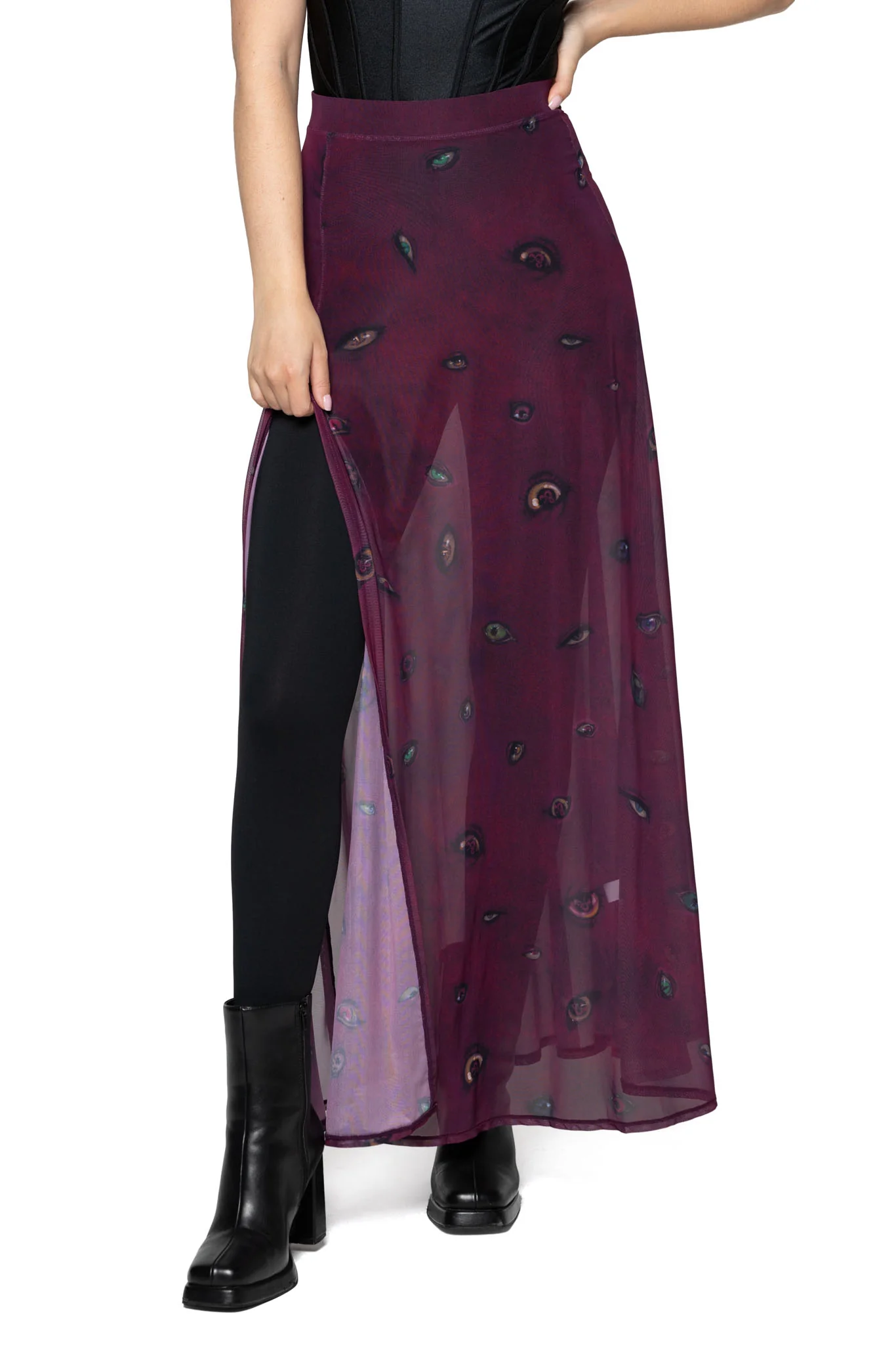 Eye Attire Sheer Single Split Skirt - Image 6