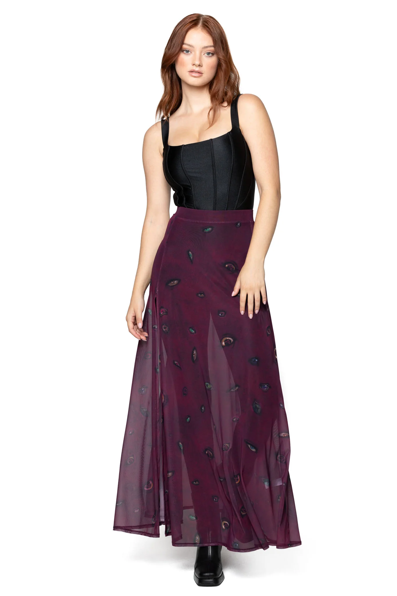 Eye Attire Sheer Single Split Skirt - Image 7