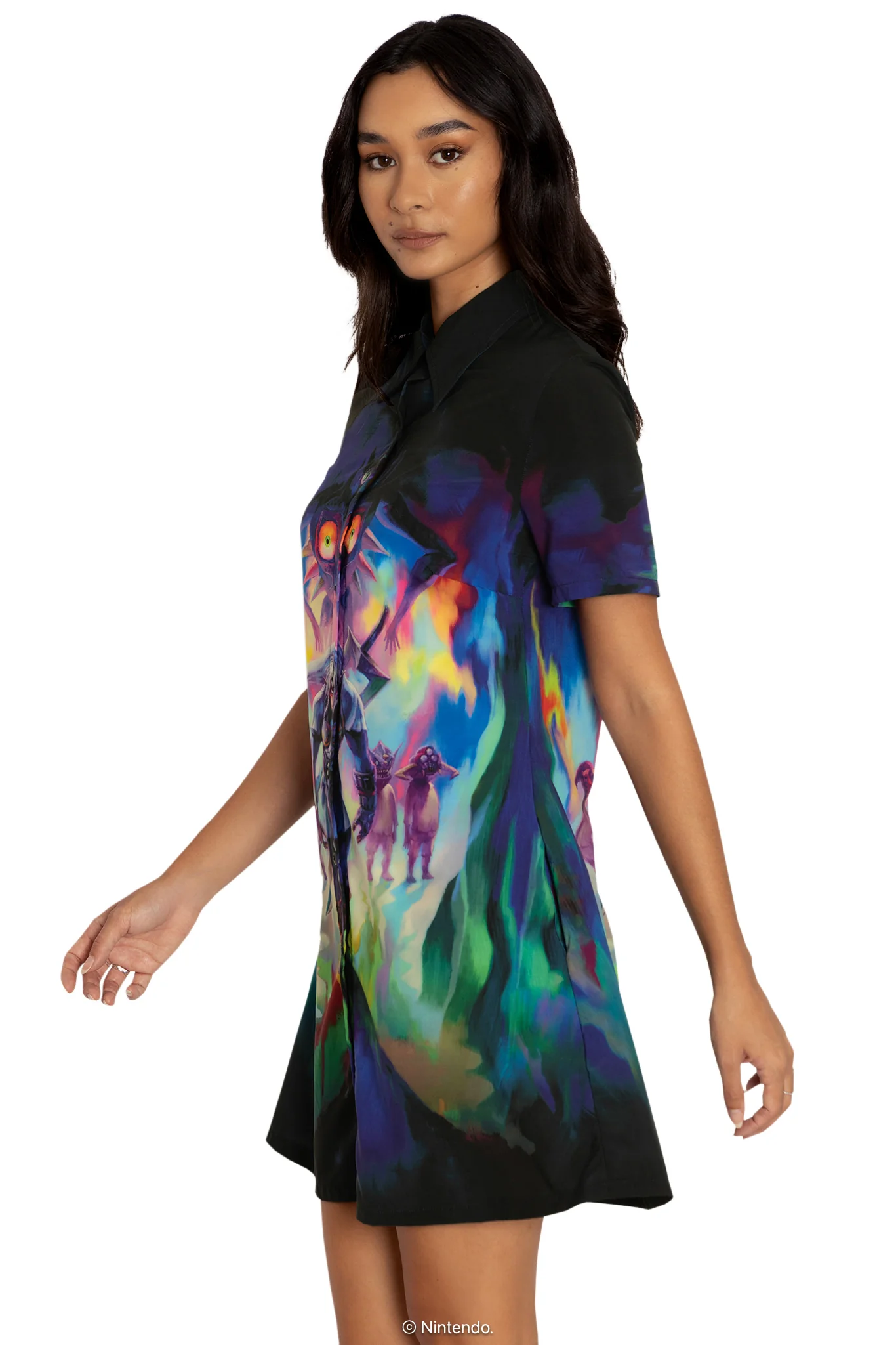 Fierce Deity Link Short Sleeve Shirt Dress - Image 6