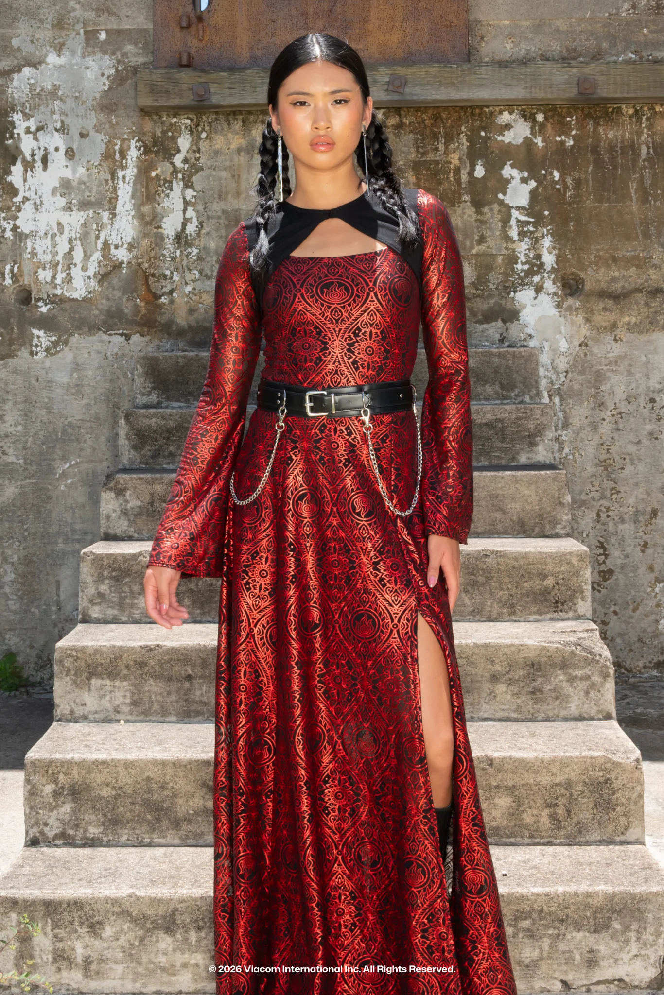 Fire Nation Long Sleeve Bolero Maxi Dress