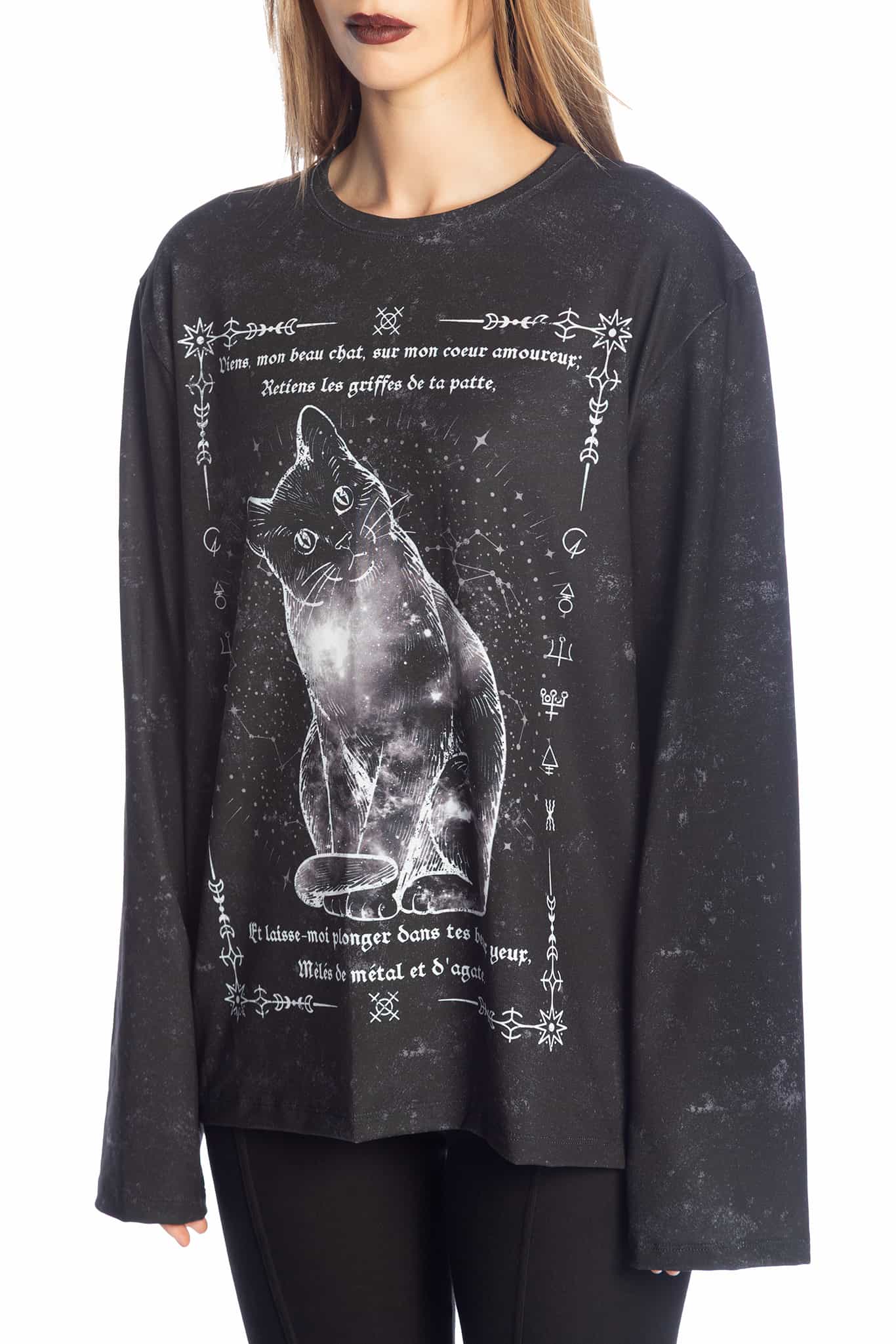 Fleurs of Evil Long Sleeve Oversized Boyfriend Tee - Image 3