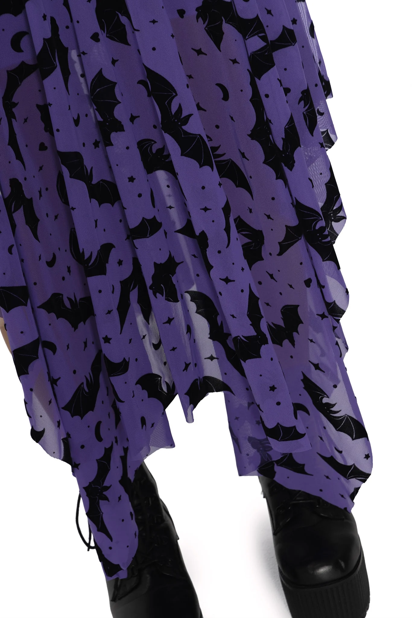 Flock Of Bats Purple Handkerchief Skirt - Image 5