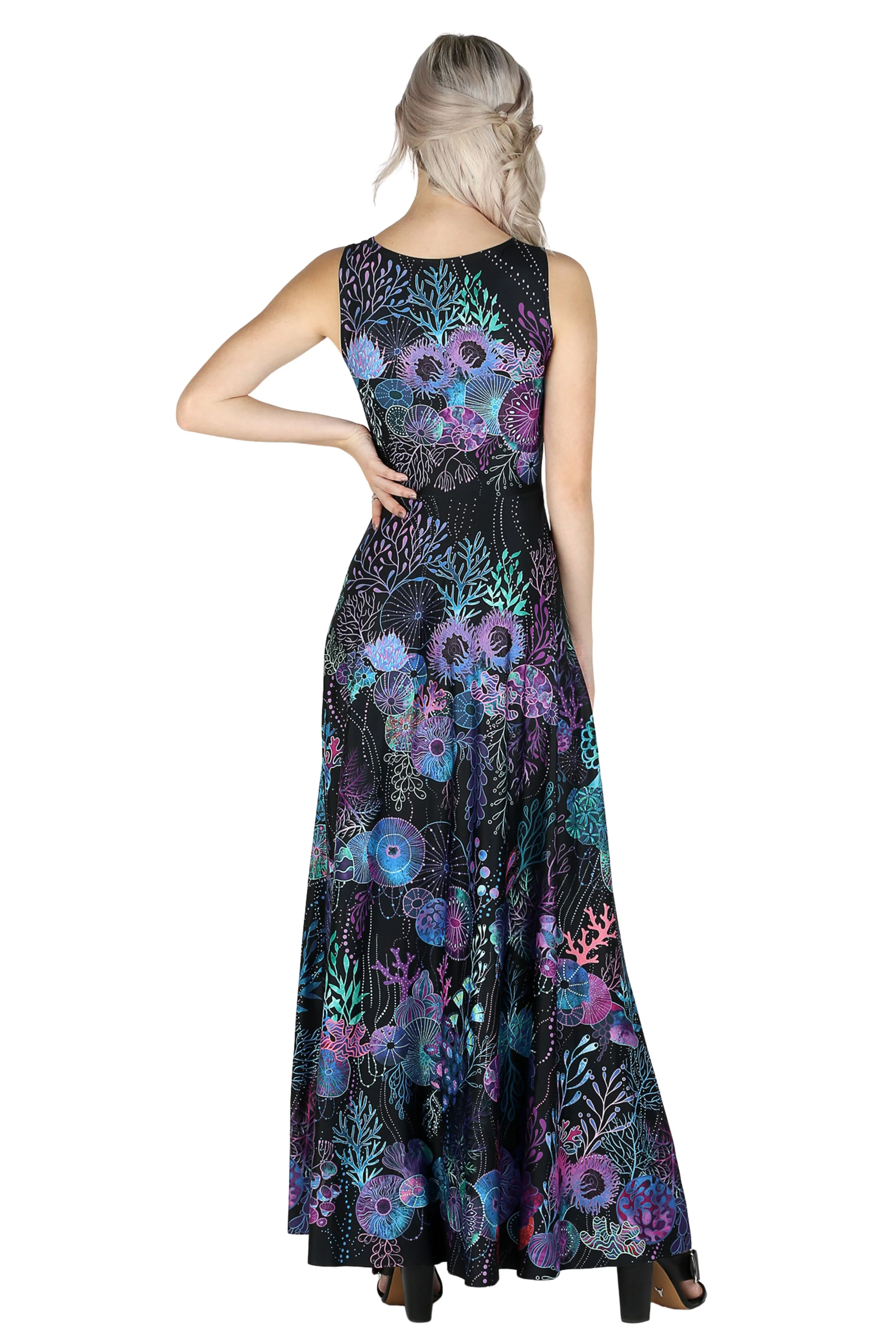 Floral Coral Princess Maxi Dress - Image 5