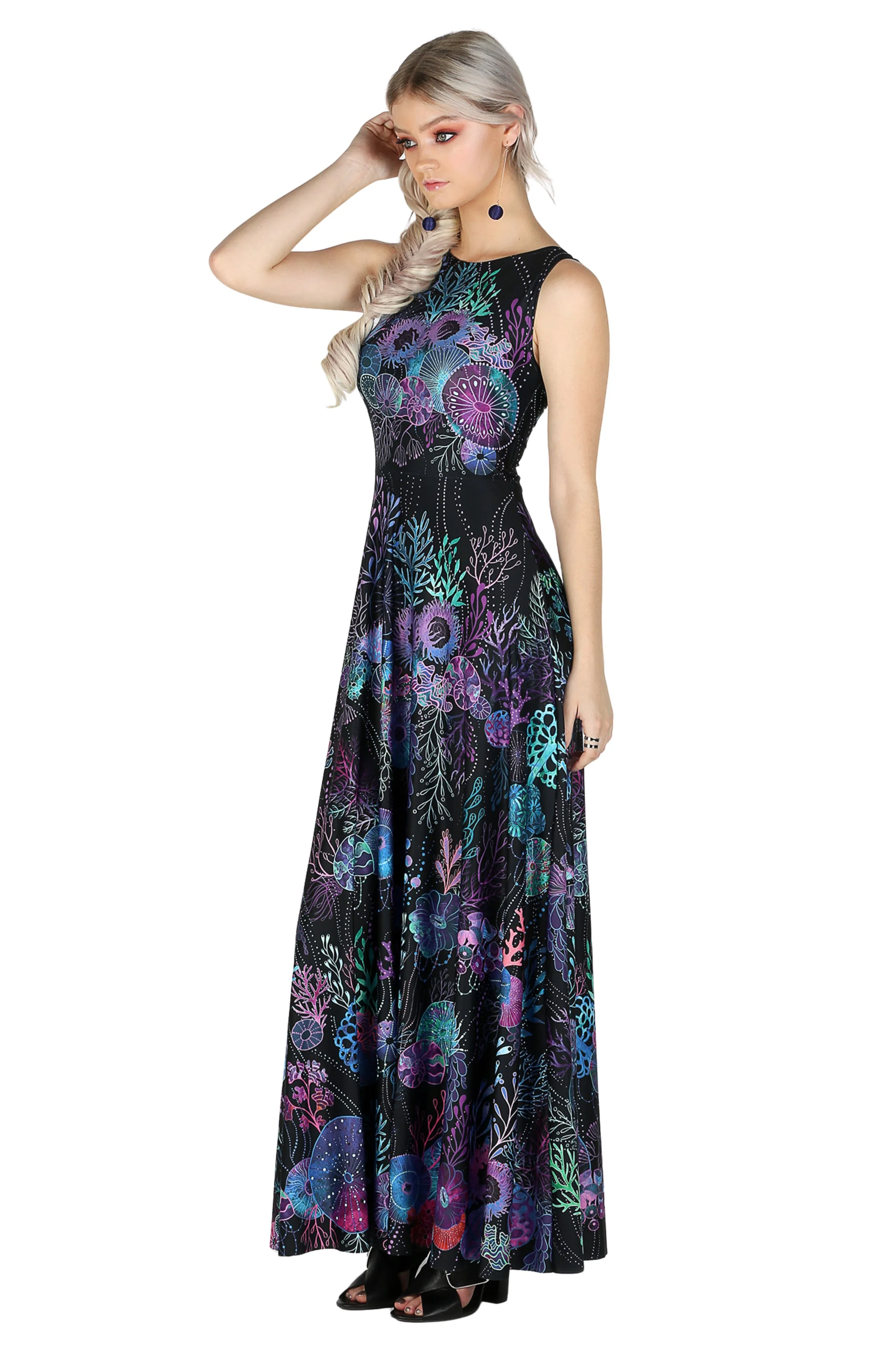 Floral Coral Princess Maxi Dress - Image 6