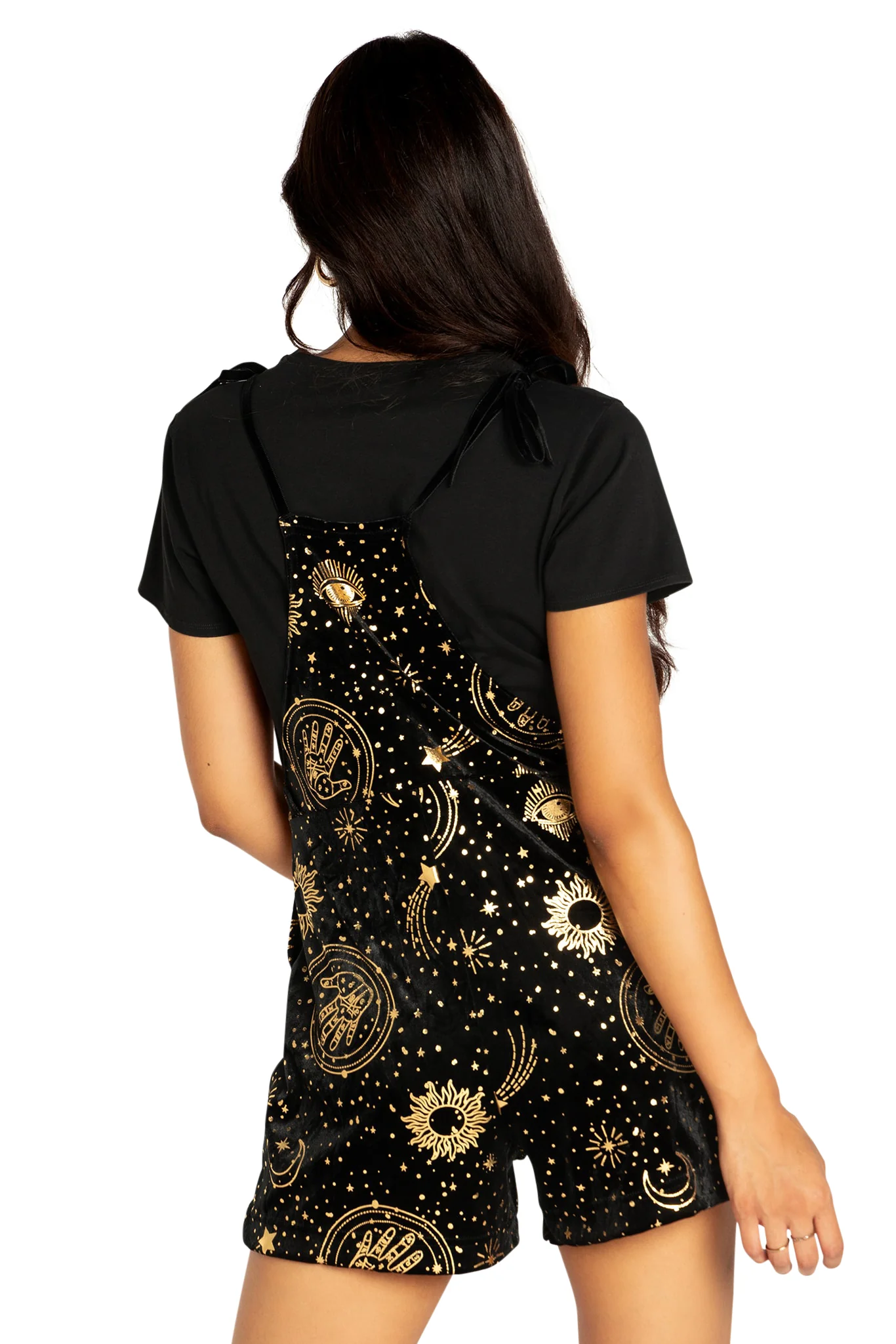 Fortune Teller Velvet Tie Playsuit - Image 2