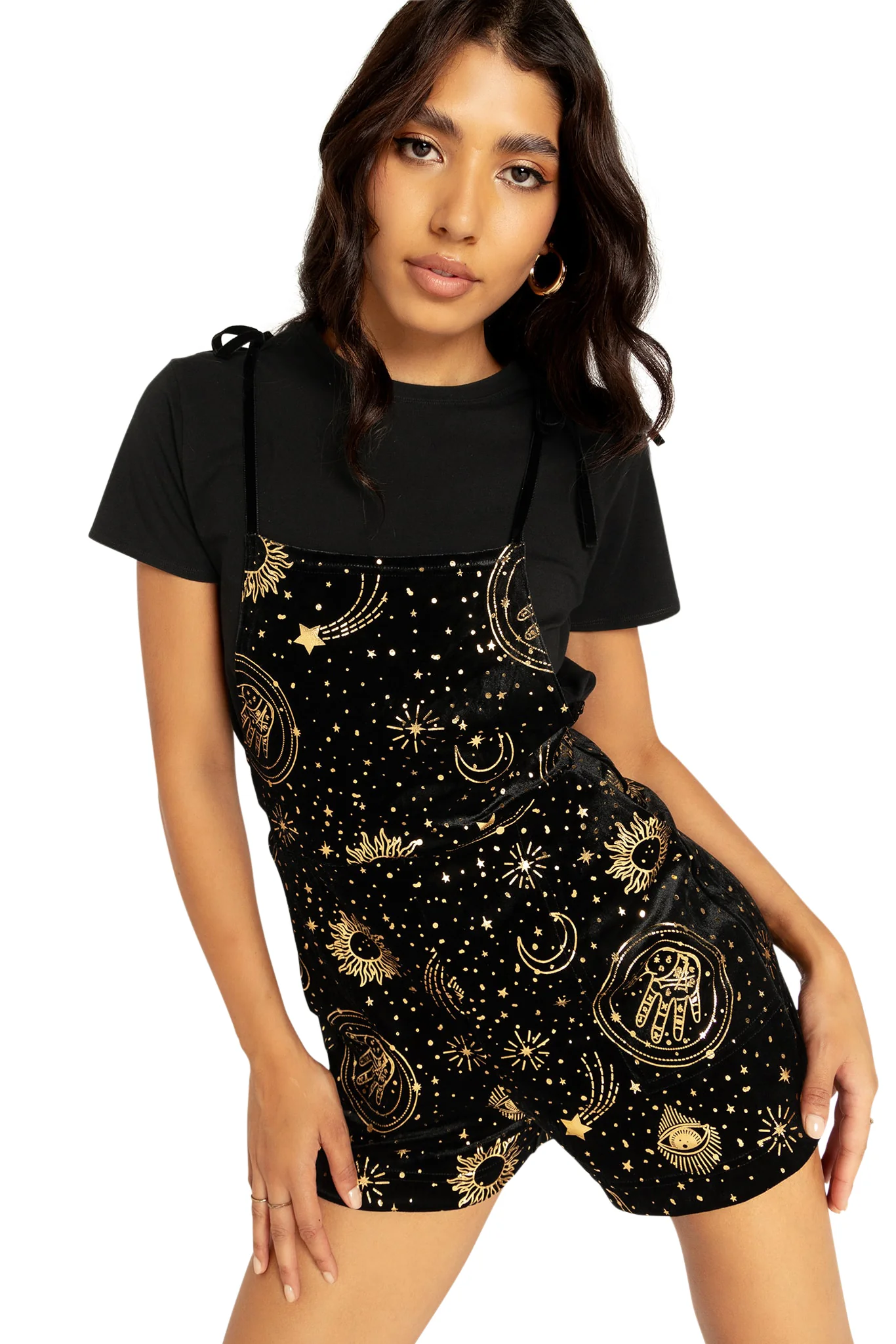 Fortune Teller Velvet Tie Playsuit - Image 7