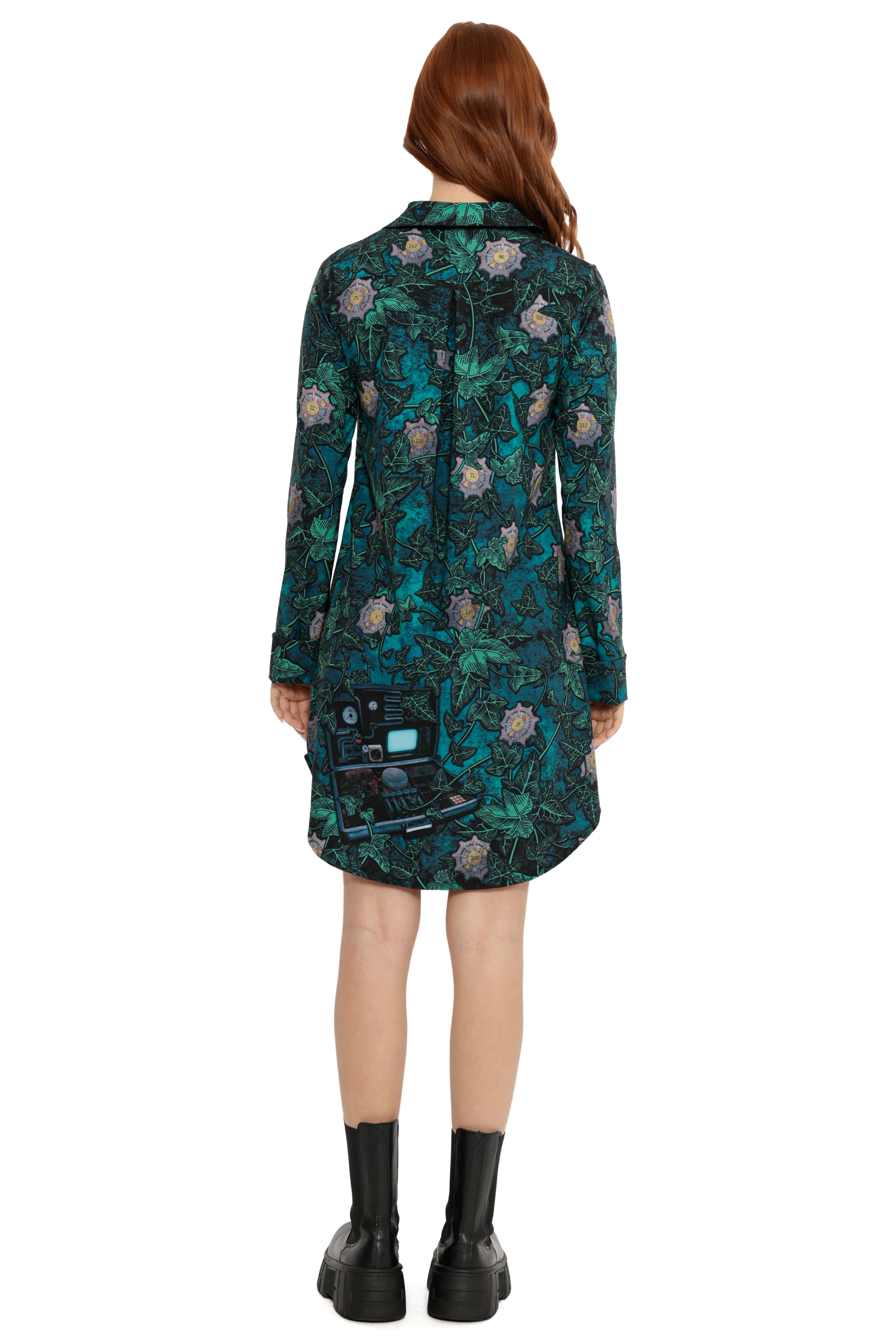 G.E.C.K Long Sleeve Business Time Shirt Dress - Image 4