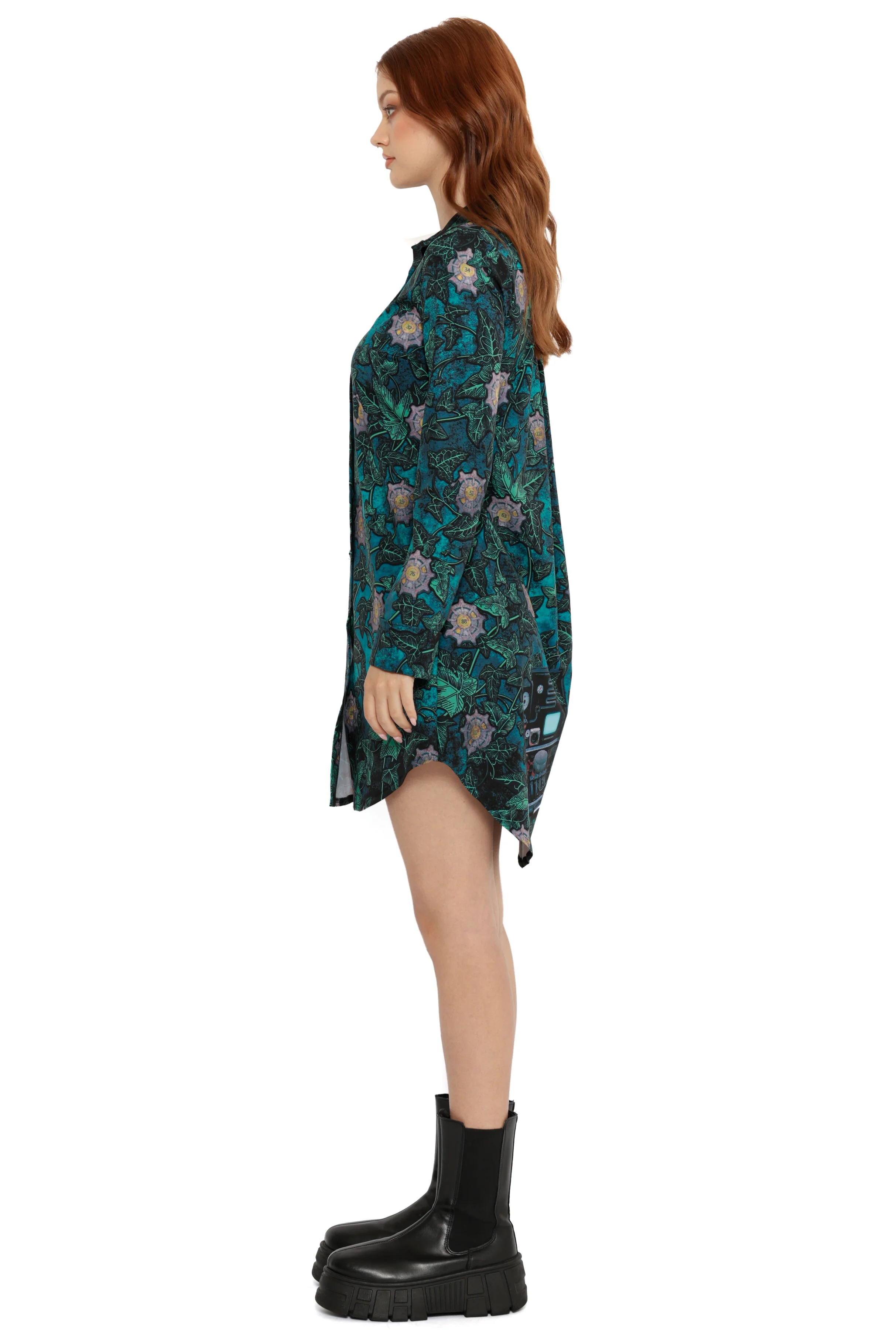 G.E.C.K Long Sleeve Business Time Shirt Dress - Image 6